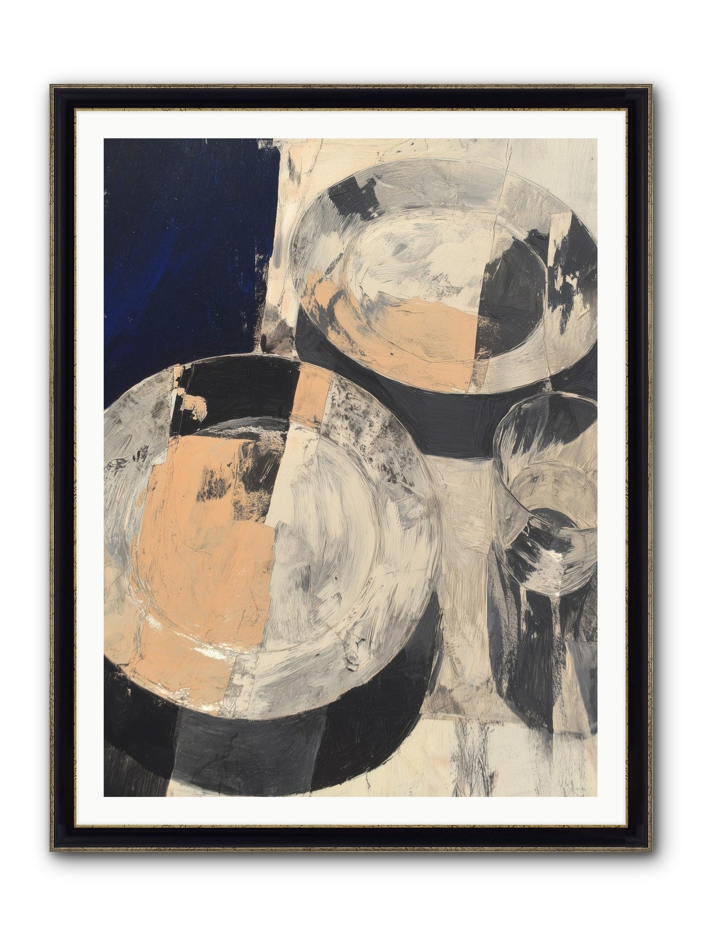 Glinting Haven Framed Print - Black & Gold 36x48