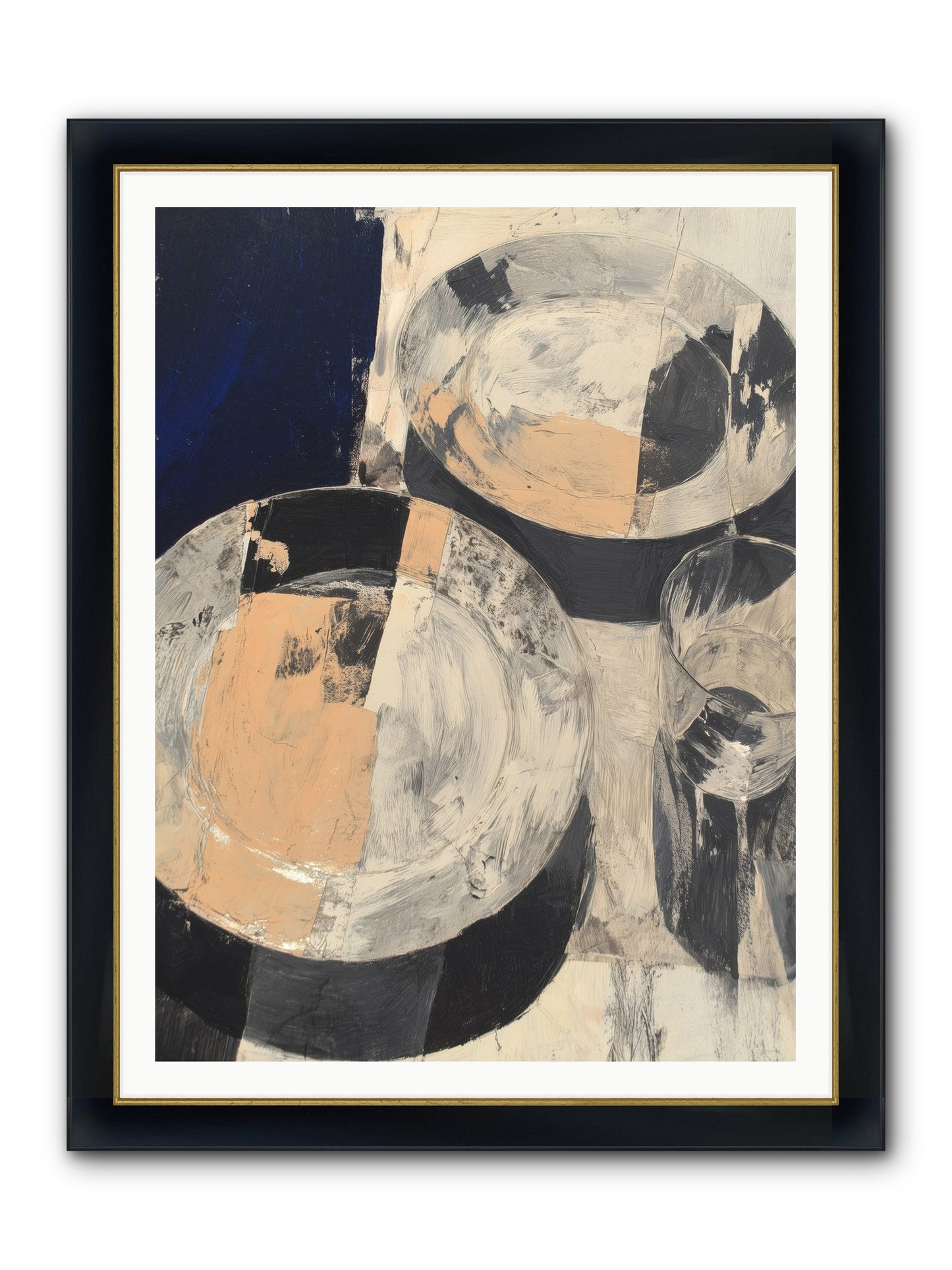Glinting Haven Framed Print - Wide Black w/Gold 36x48