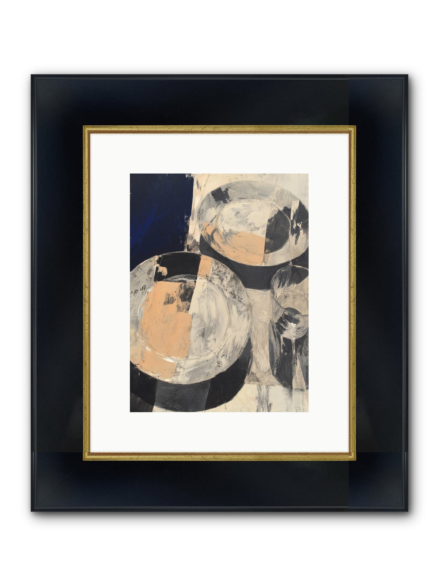 Glinting Haven Framed Print - Wide Black w/Gold 9x12
