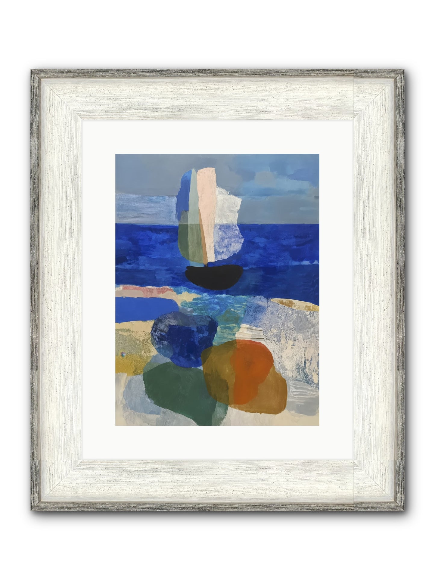 Glissent Framed Print - Driftwood White 12x16