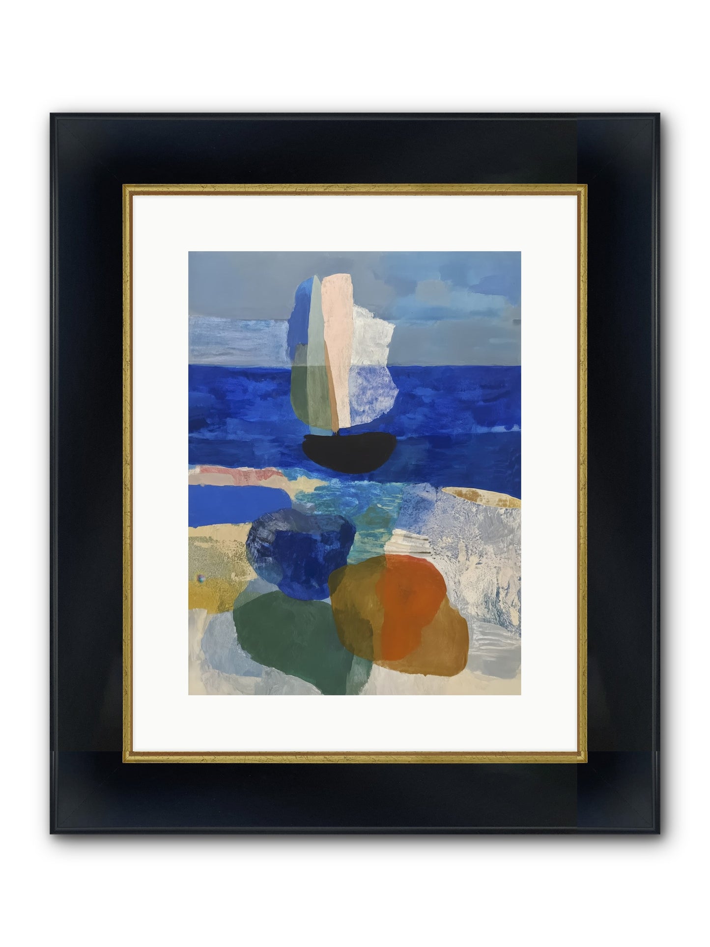 Glissent Framed Print - Wide Black w/Gold 12x16