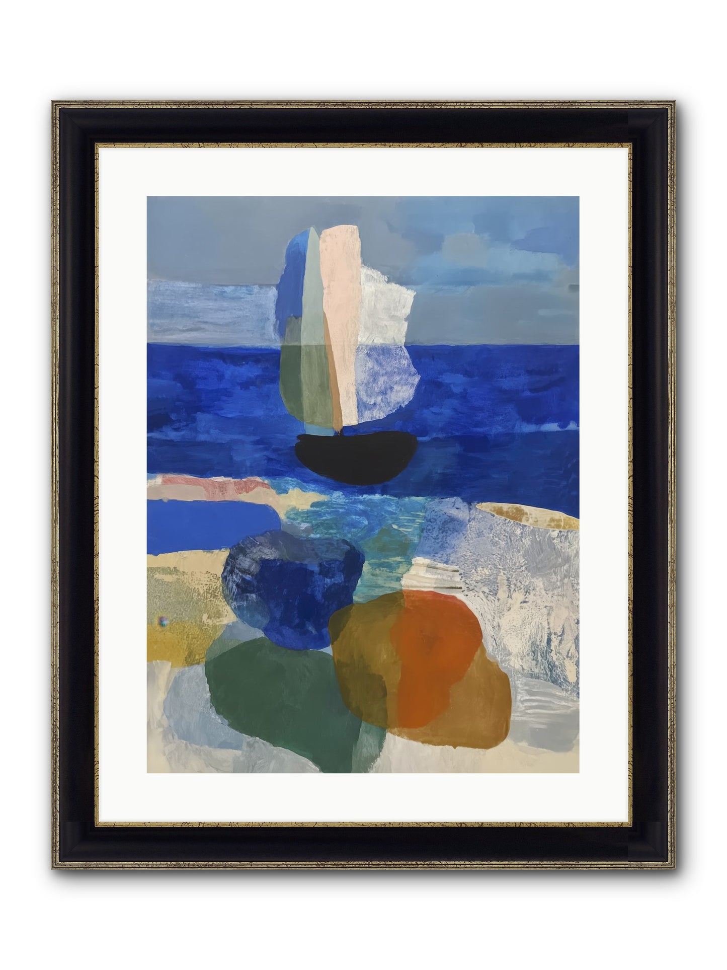 Glissent Framed Print - Black & Gold 18x24