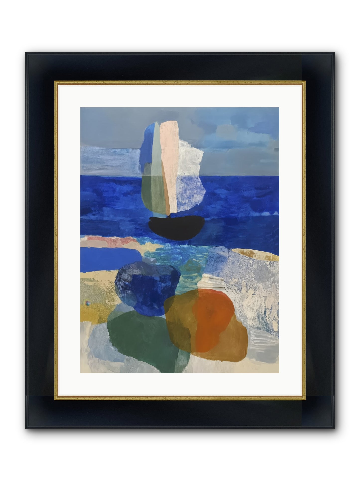 Glissent Framed Print - Wide Black w/Gold 18x24