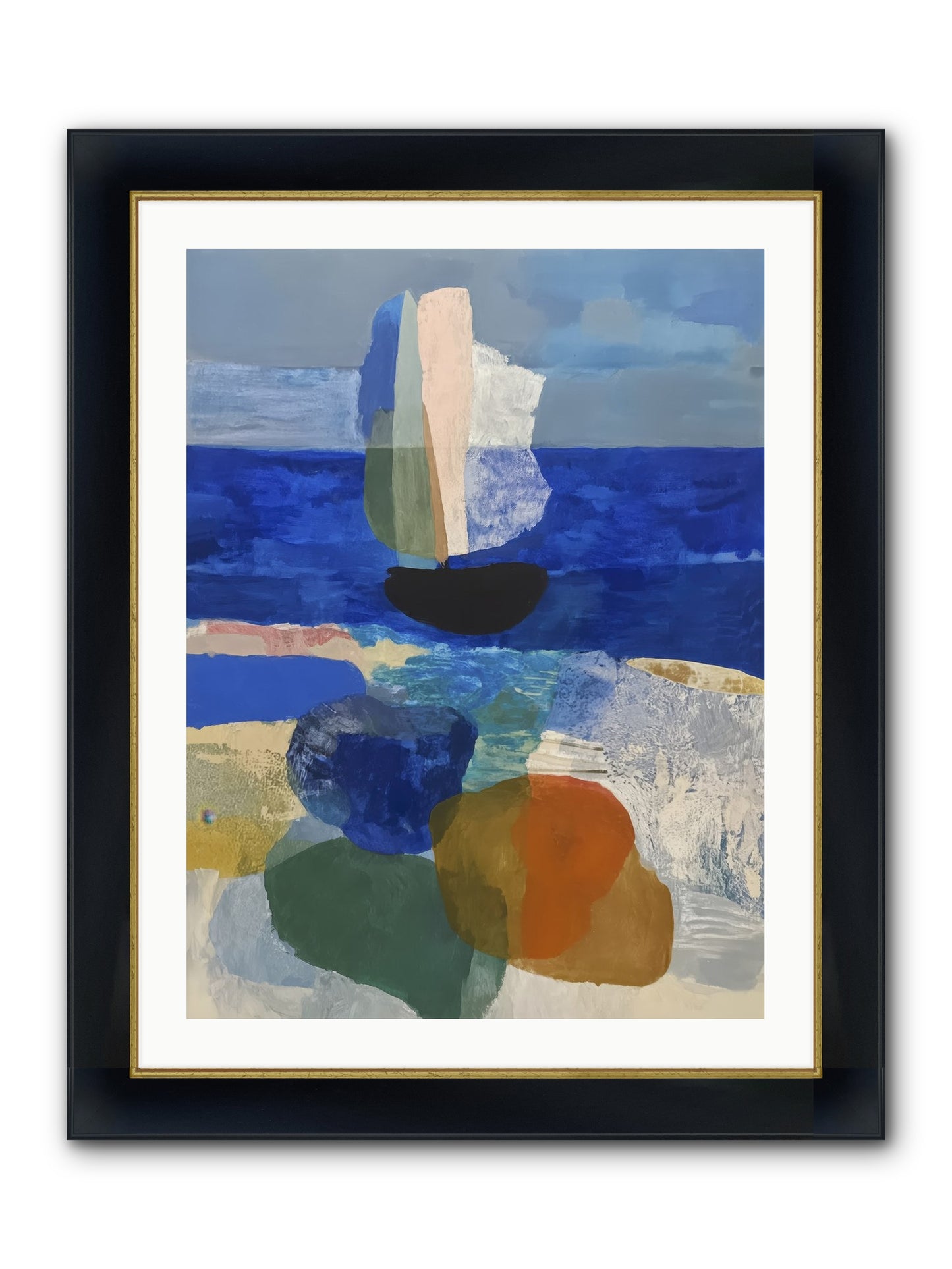Glissent Framed Print - Wide Black w/Gold 24x32