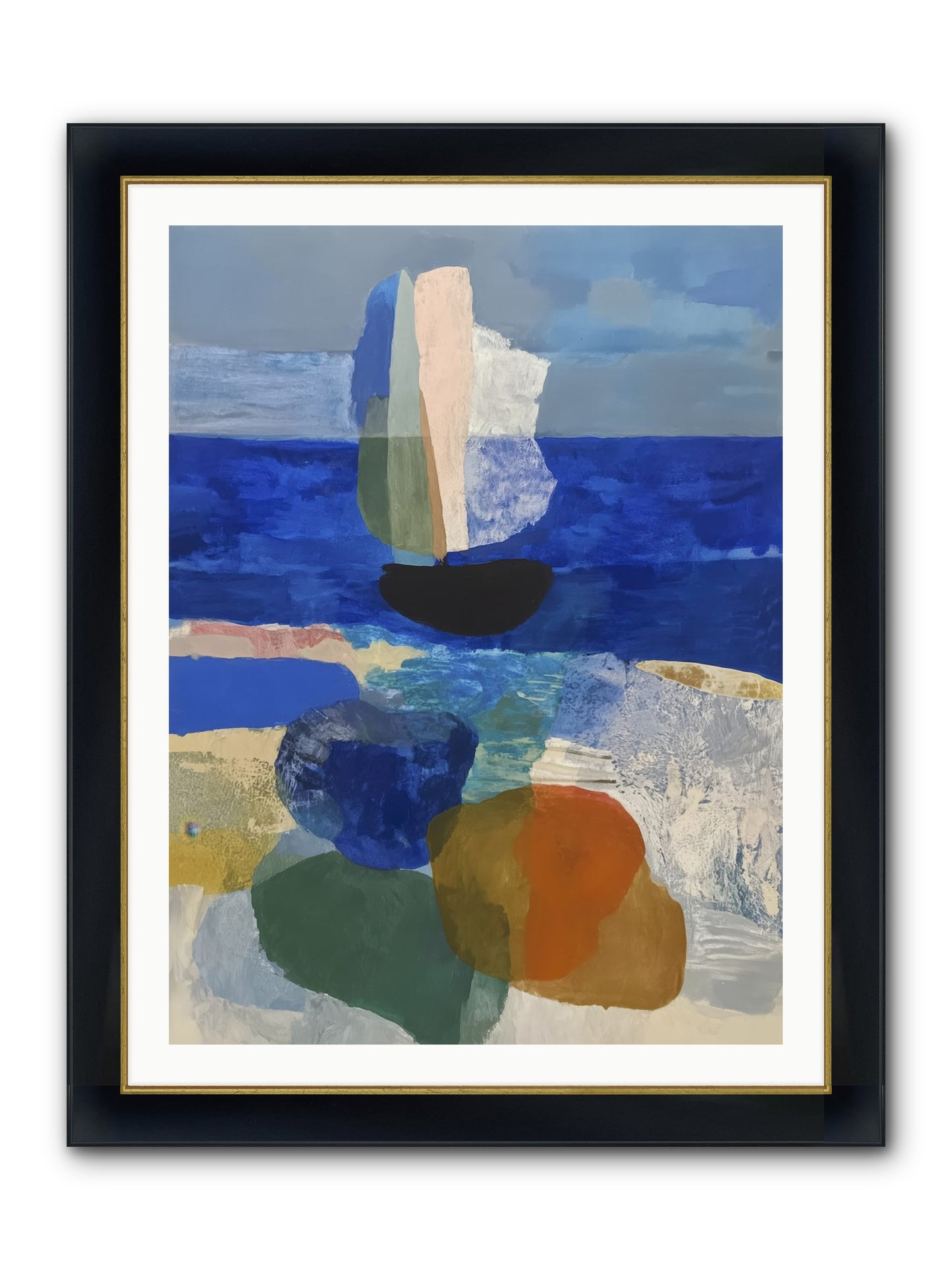Glissent Framed Print - Wide Black w/Gold 30x40