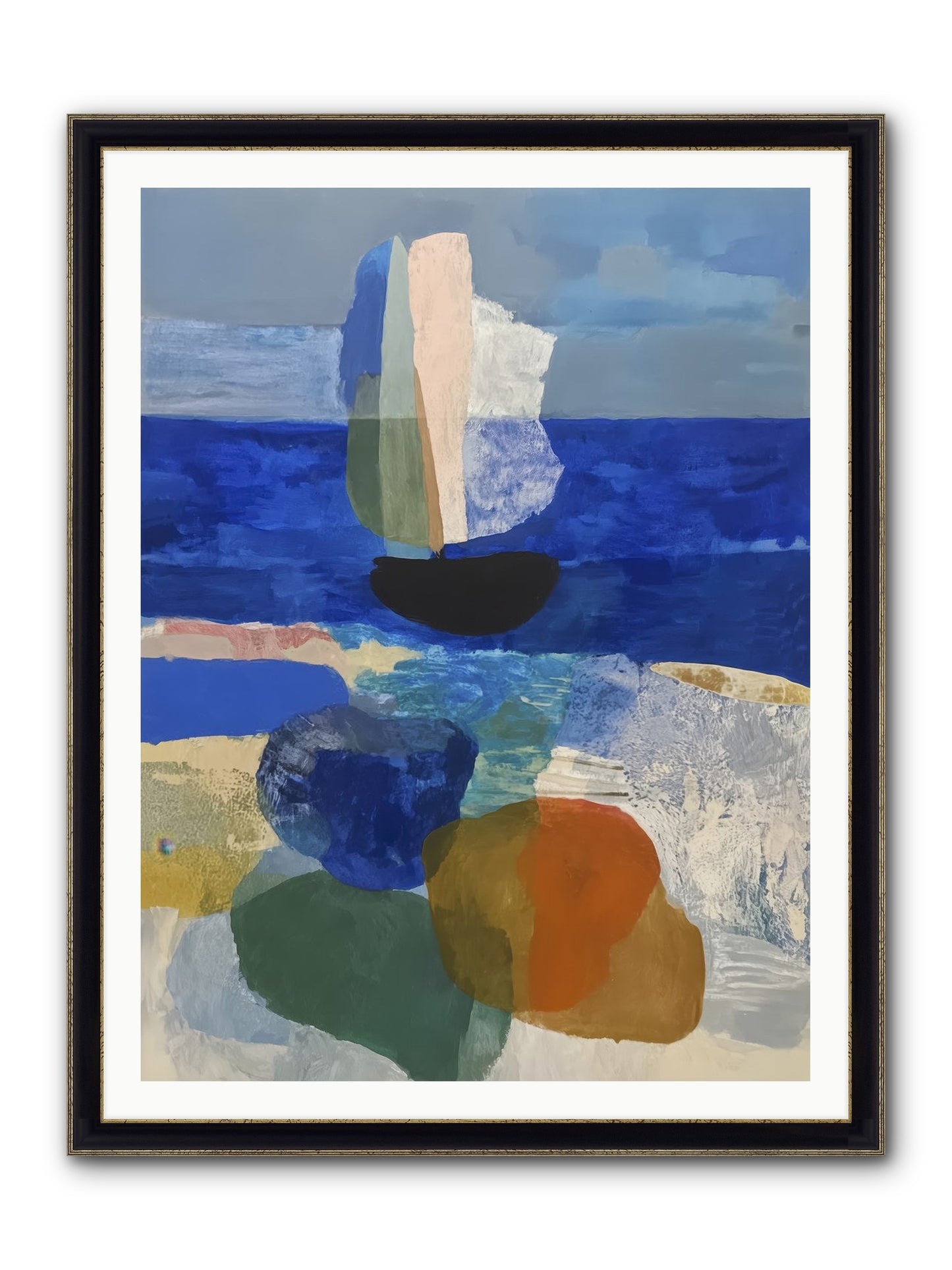 Glissent Framed Print - Black & Gold 36x48