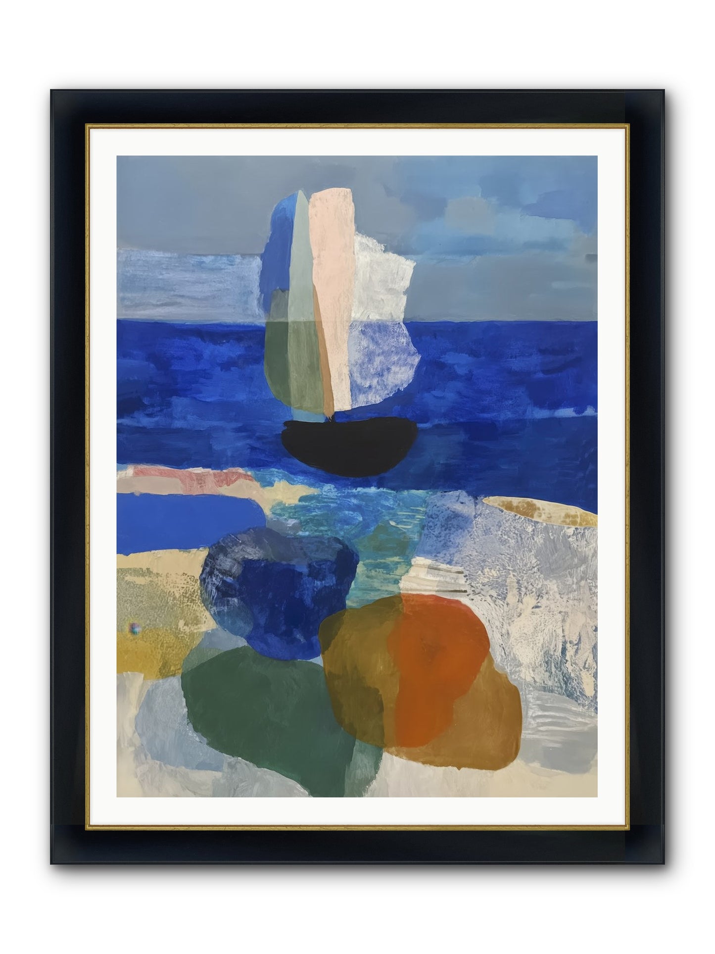 Glissent Framed Print - Wide Black w/Gold 36x48
