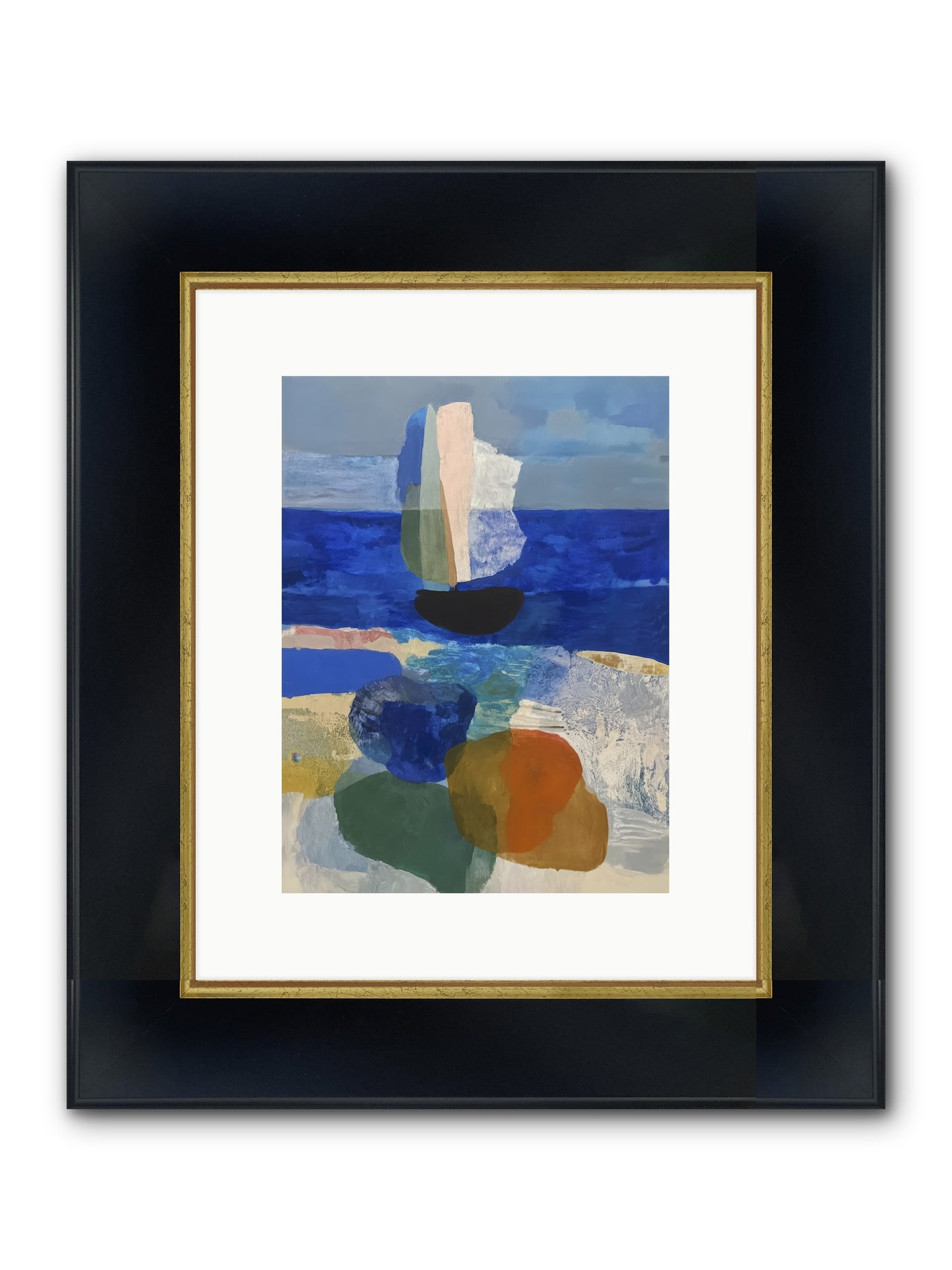 Glissent Framed Print - Wide Black w/Gold 9x12