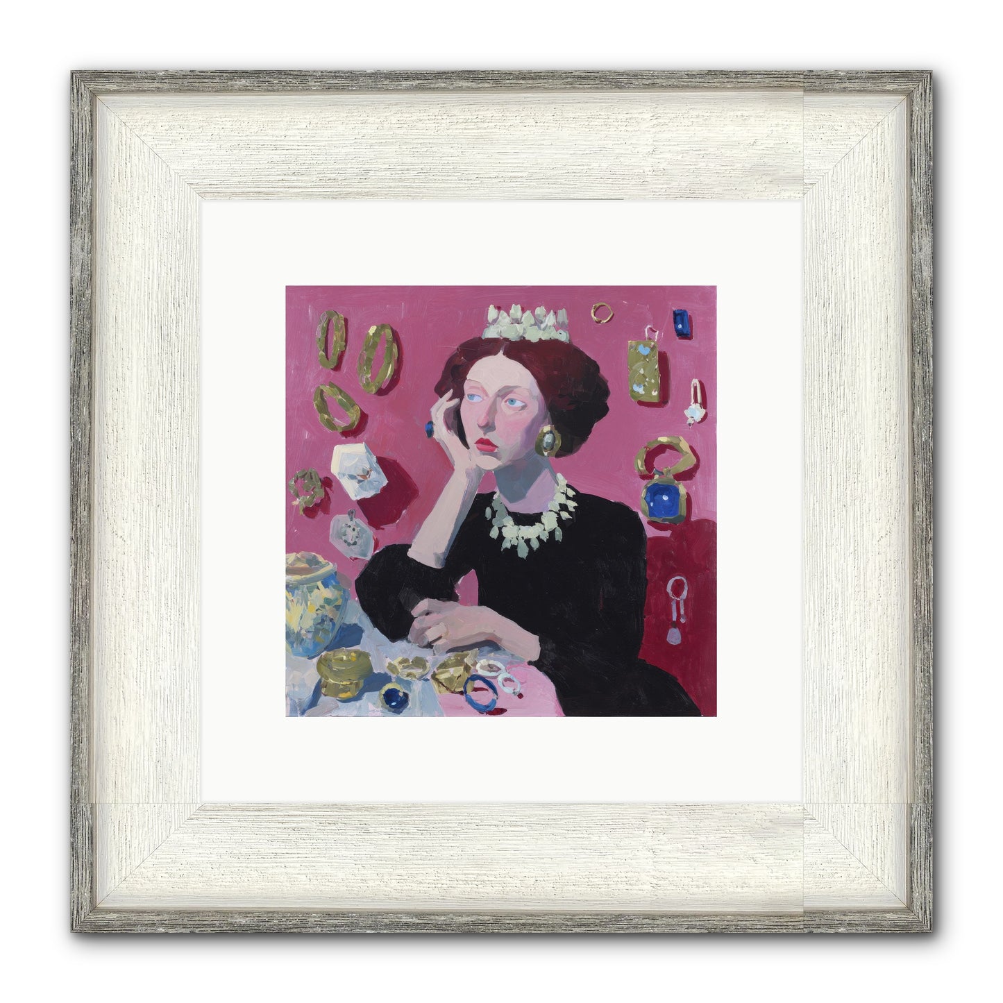 Glittering Solitude Framed Print - Driftwood White 10x10