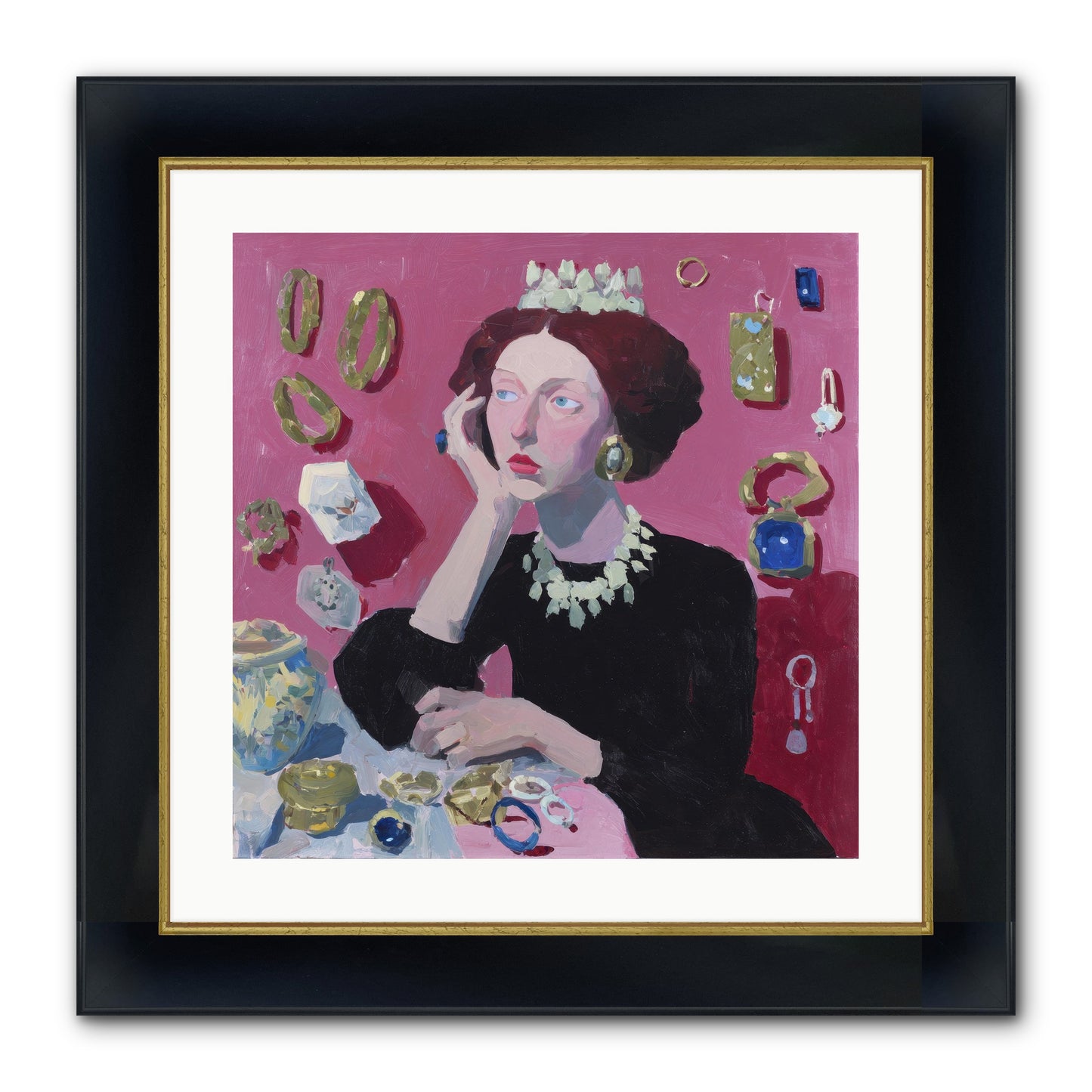 Glittering Solitude Framed Print - Wide Black w/Gold 20x20