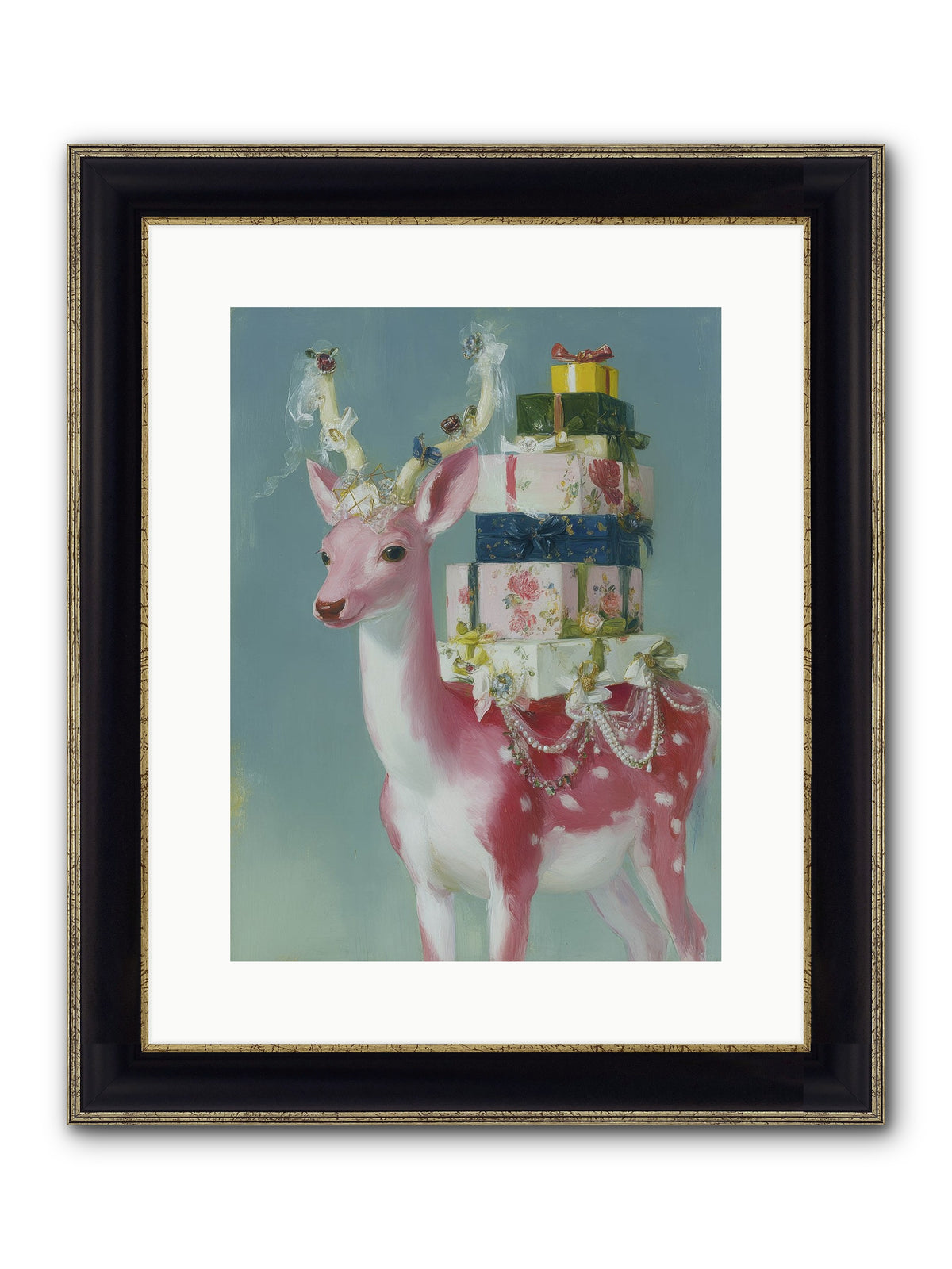 Glittering Wishes Framed Print - Black & Gold 12x16