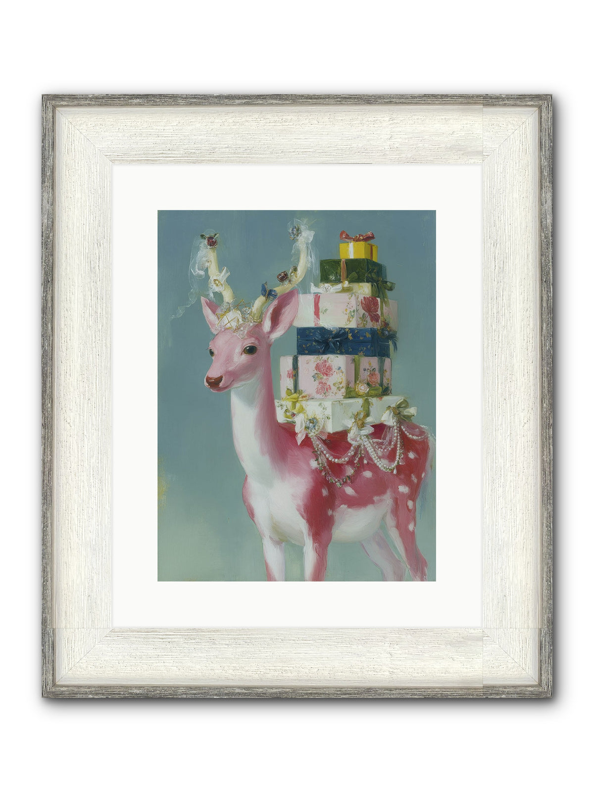 Glittering Wishes Framed Print - Driftwood White 12x16