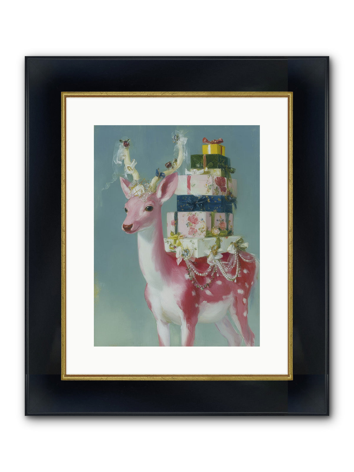 Glittering Wishes Framed Print - Wide Black w/Gold 12x16