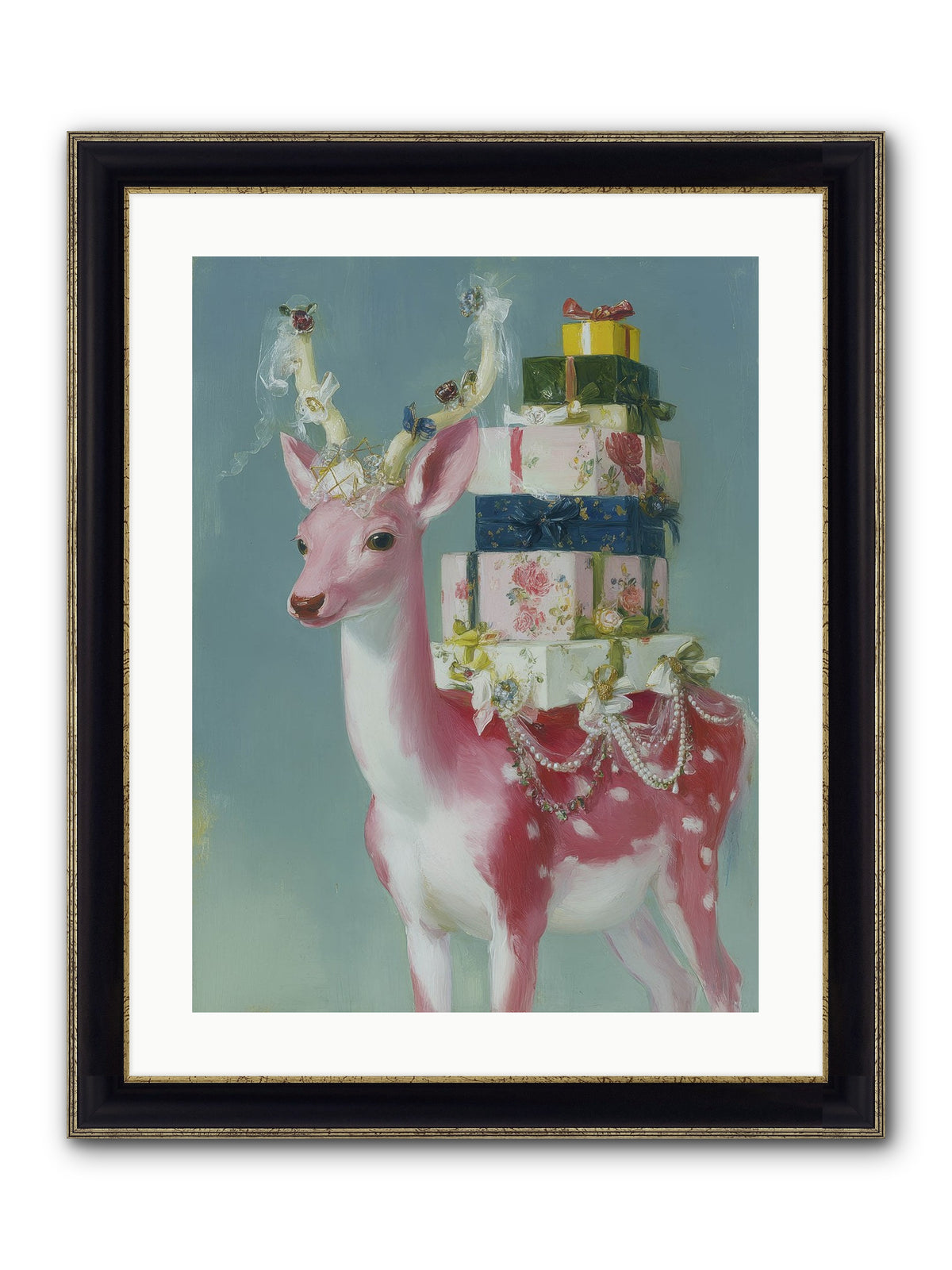 Glittering Wishes Framed Print - Black & Gold 18x24
