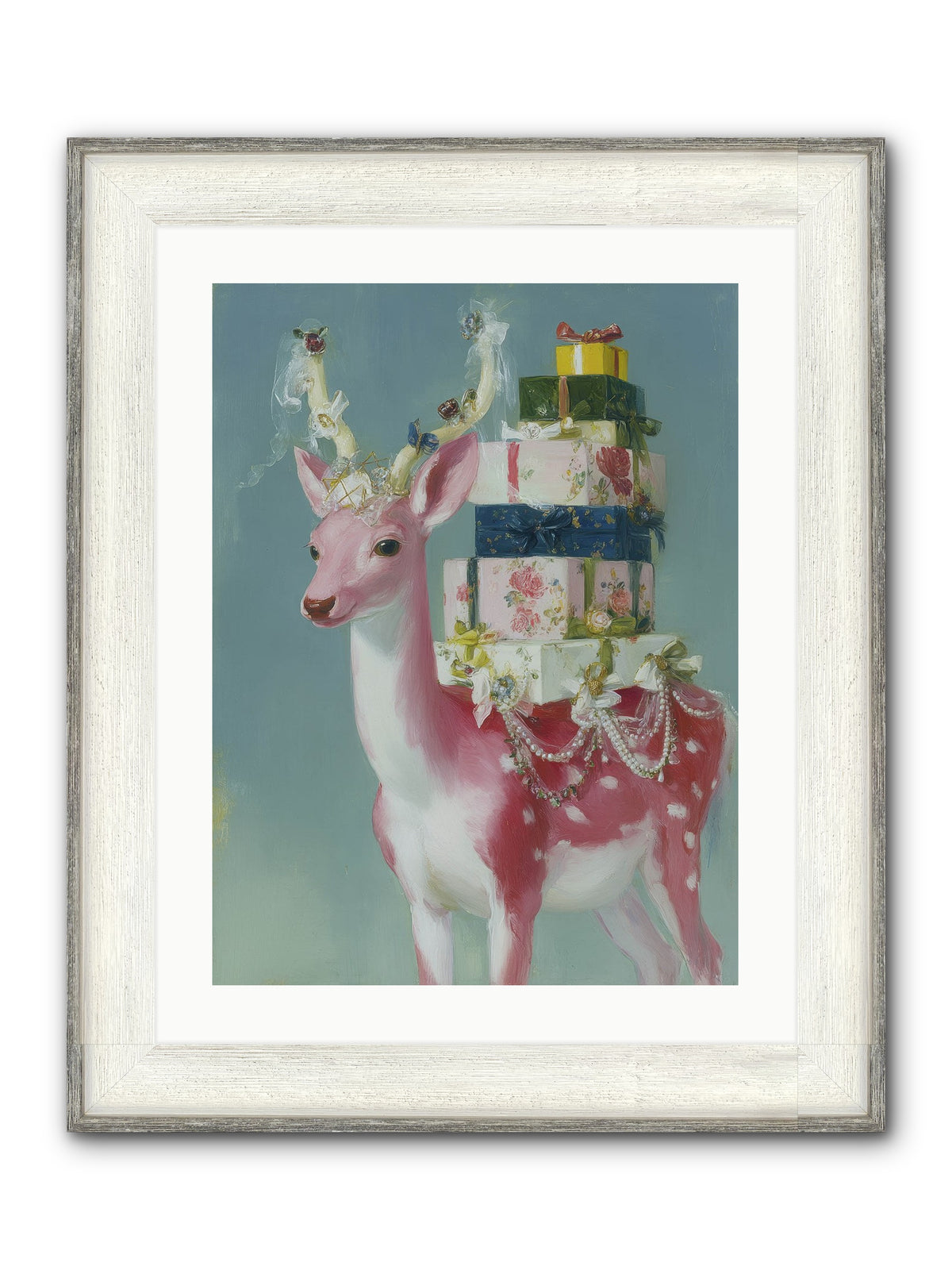 Glittering Wishes Framed Print - Driftwood White 18x24