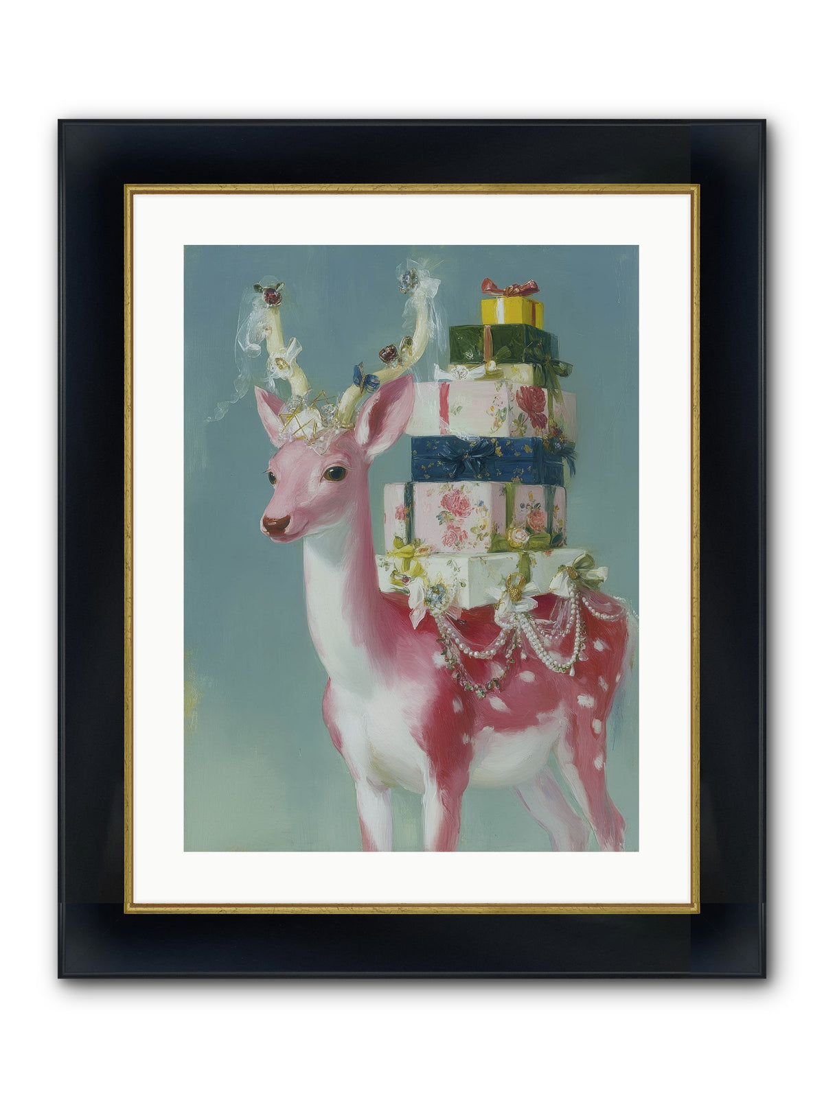 Glittering Wishes Framed Print - Wide Black w/Gold 18x24