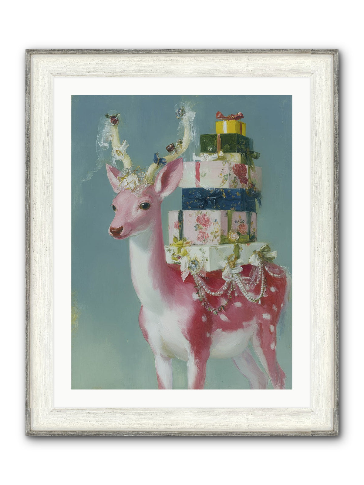 Glittering Wishes Framed Print - Driftwood White 24x32