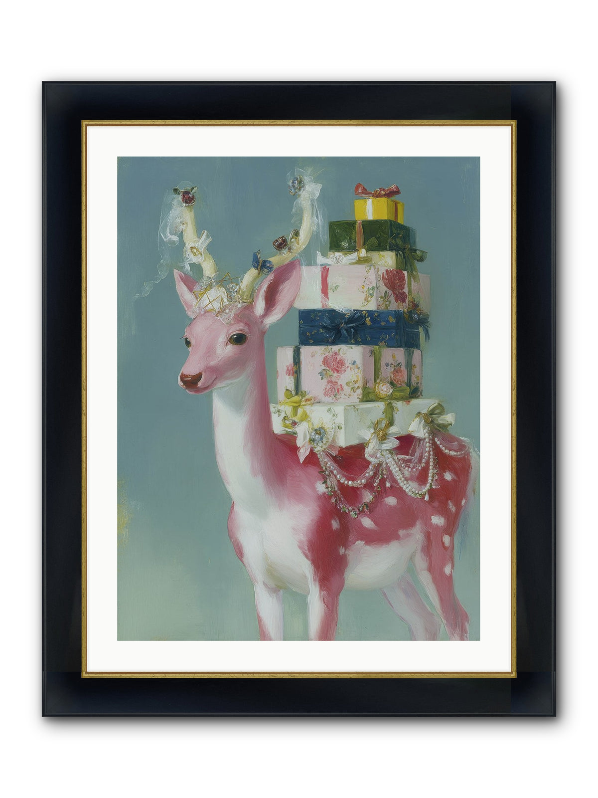 Glittering Wishes Framed Print - Wide Black w/Gold 24x32