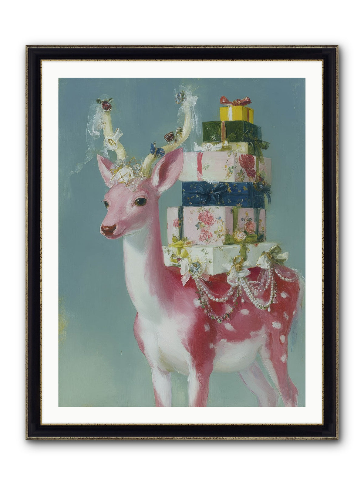 Glittering Wishes Framed Print - Black & Gold 30x40