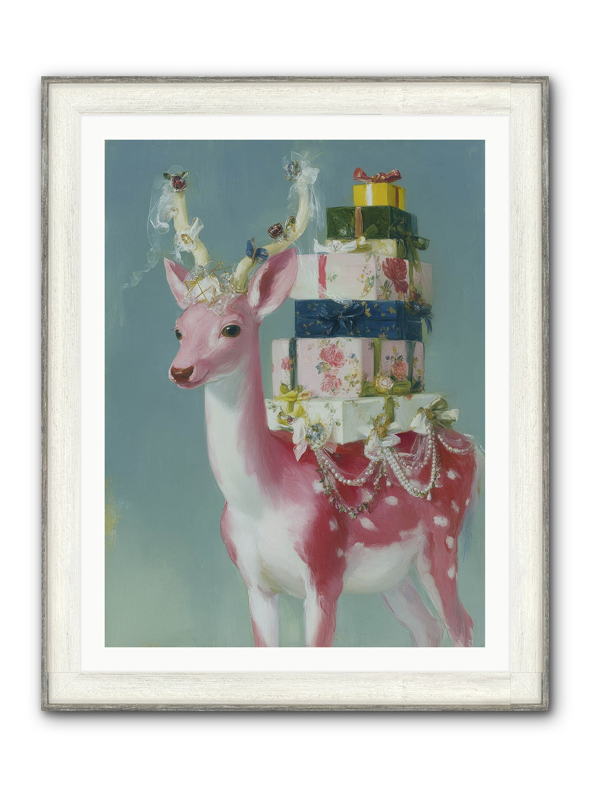 Glittering Wishes Framed Print - Driftwood White 30x40