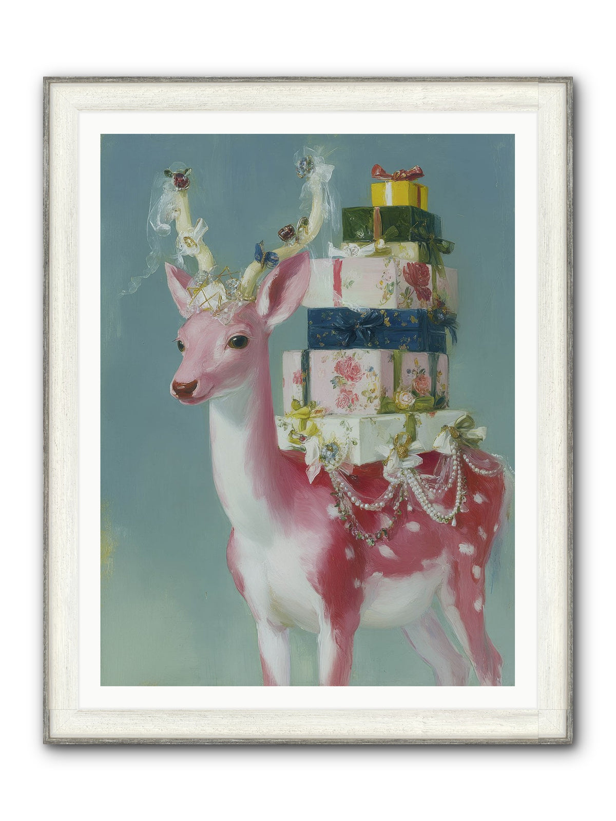 Glittering Wishes Framed Print - Driftwood White 36x48