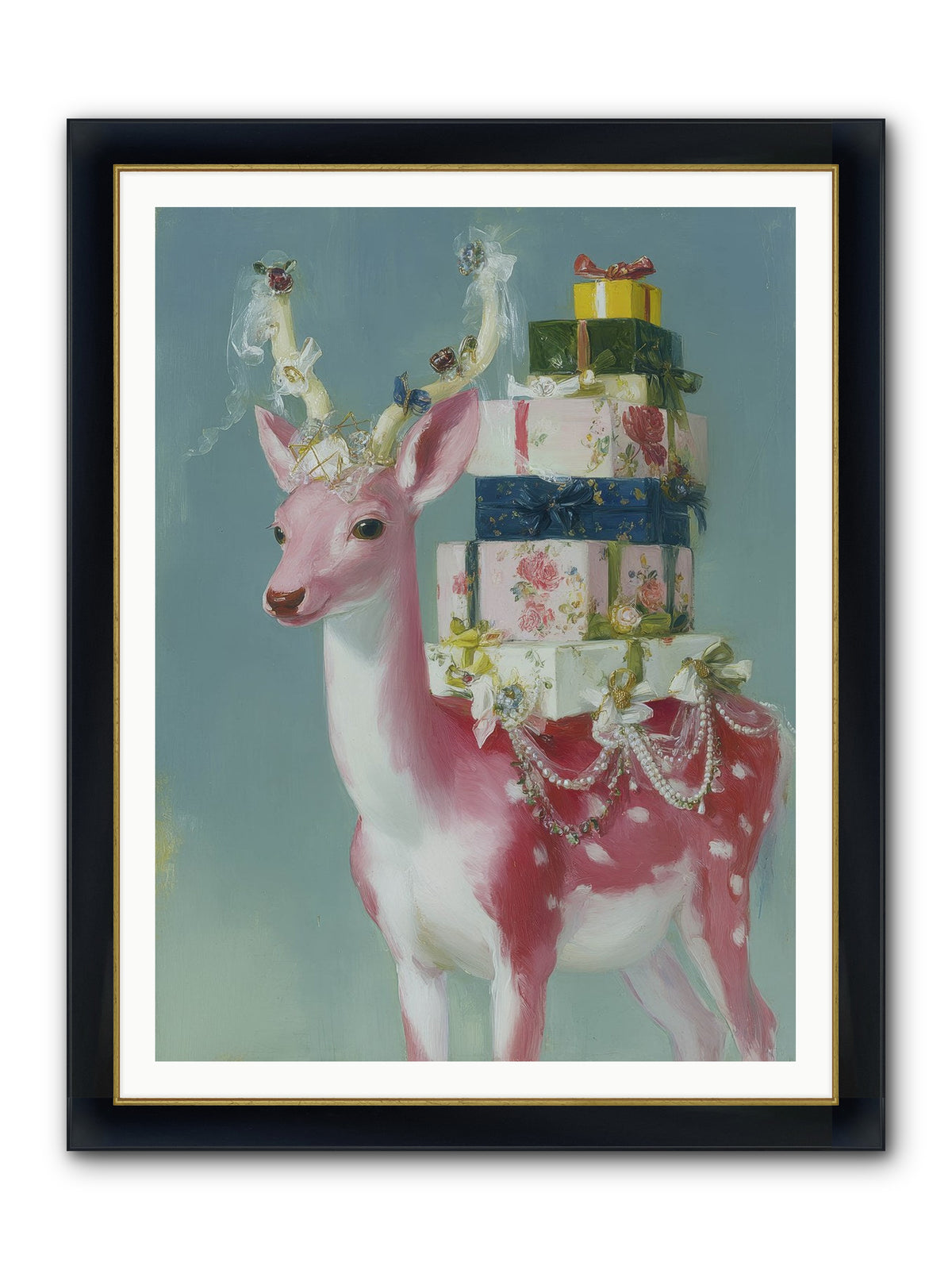 Glittering Wishes Framed Print - Wide Black w/Gold 36x48