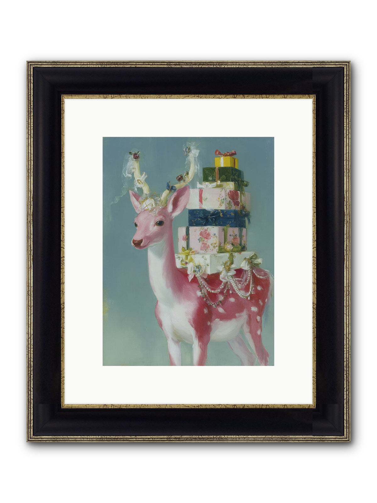 Glittering Wishes Framed Print - Black & Gold 9x12