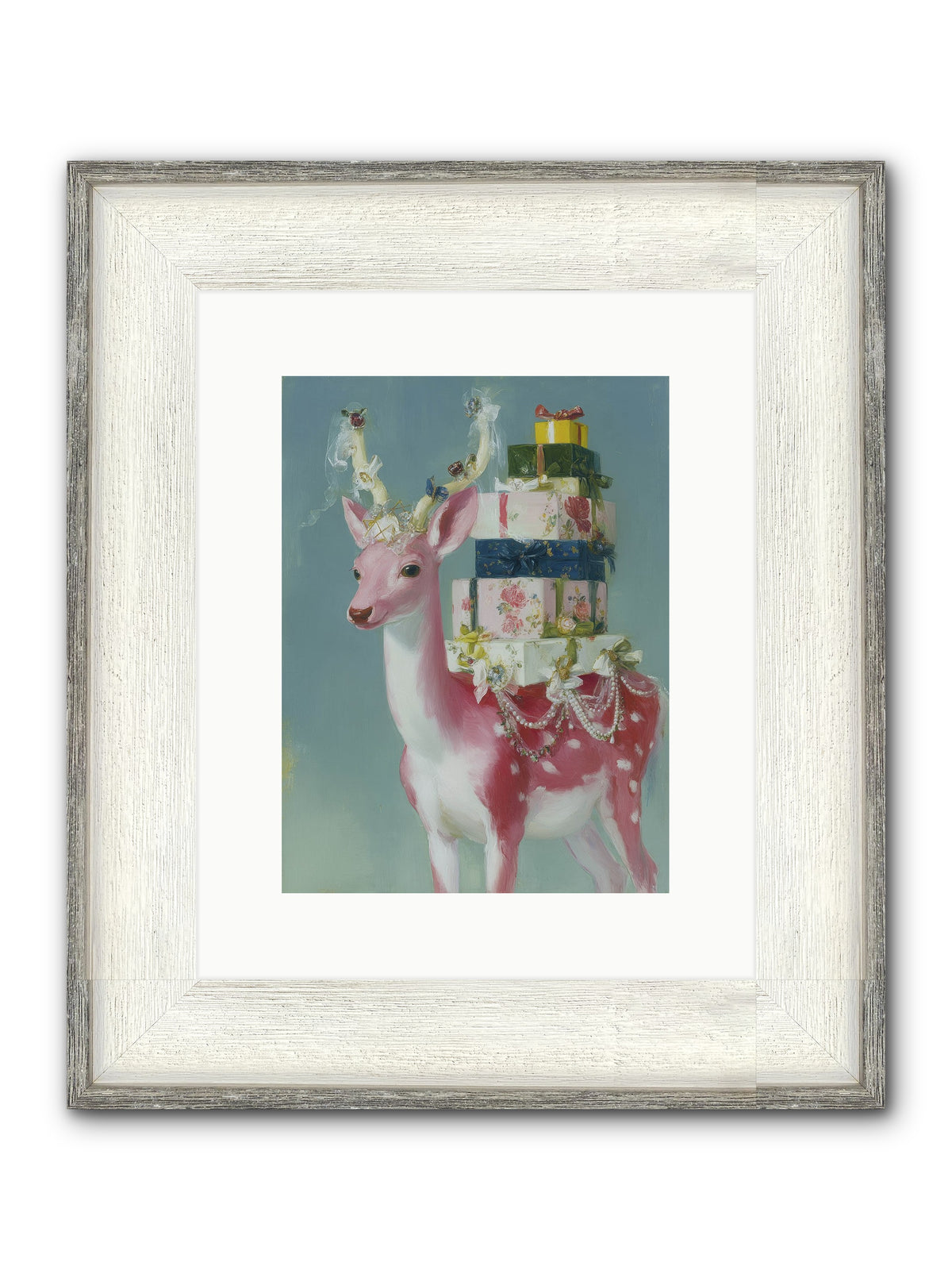 Glittering Wishes Framed Print - Driftwood White 9x12