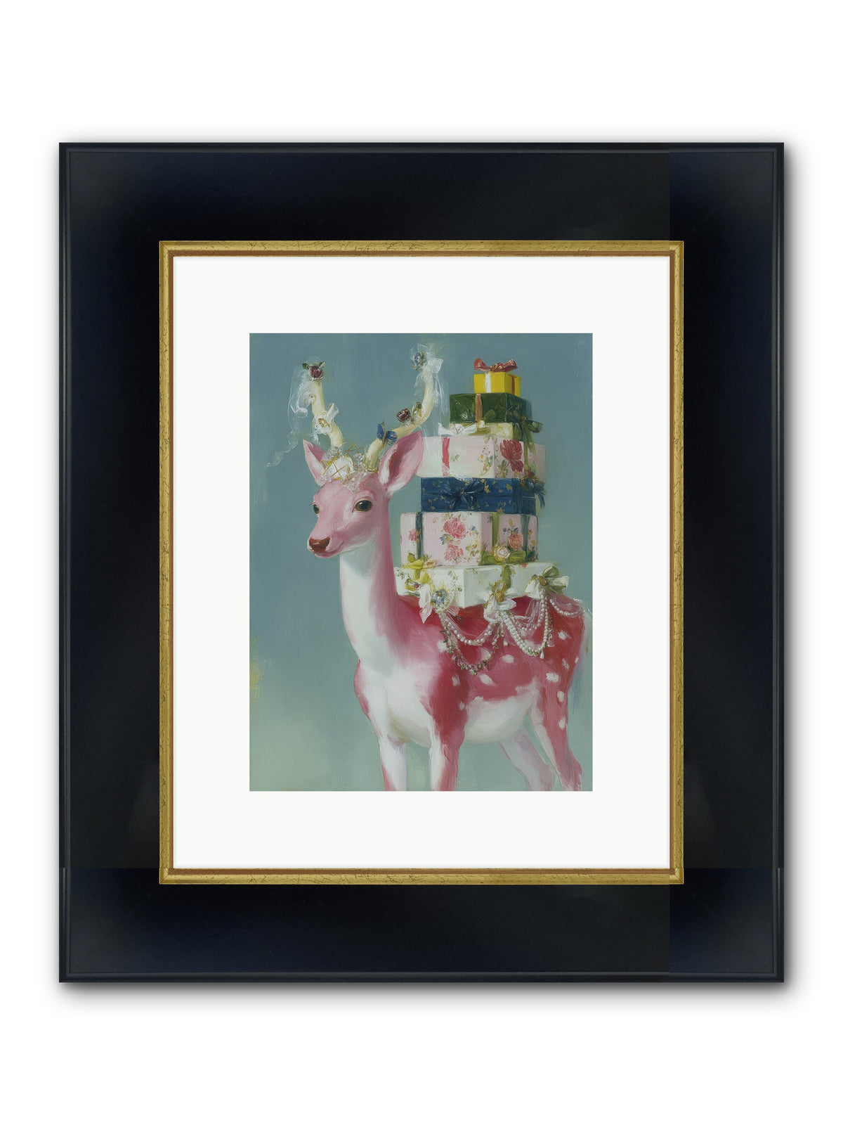 Glittering Wishes Framed Print - Wide Black w/Gold 9x12