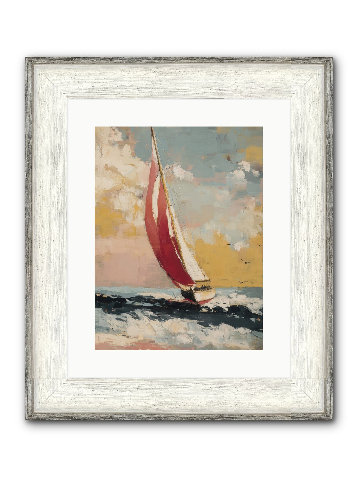 Golden Abundance Framed Print - Driftwood White 12x16