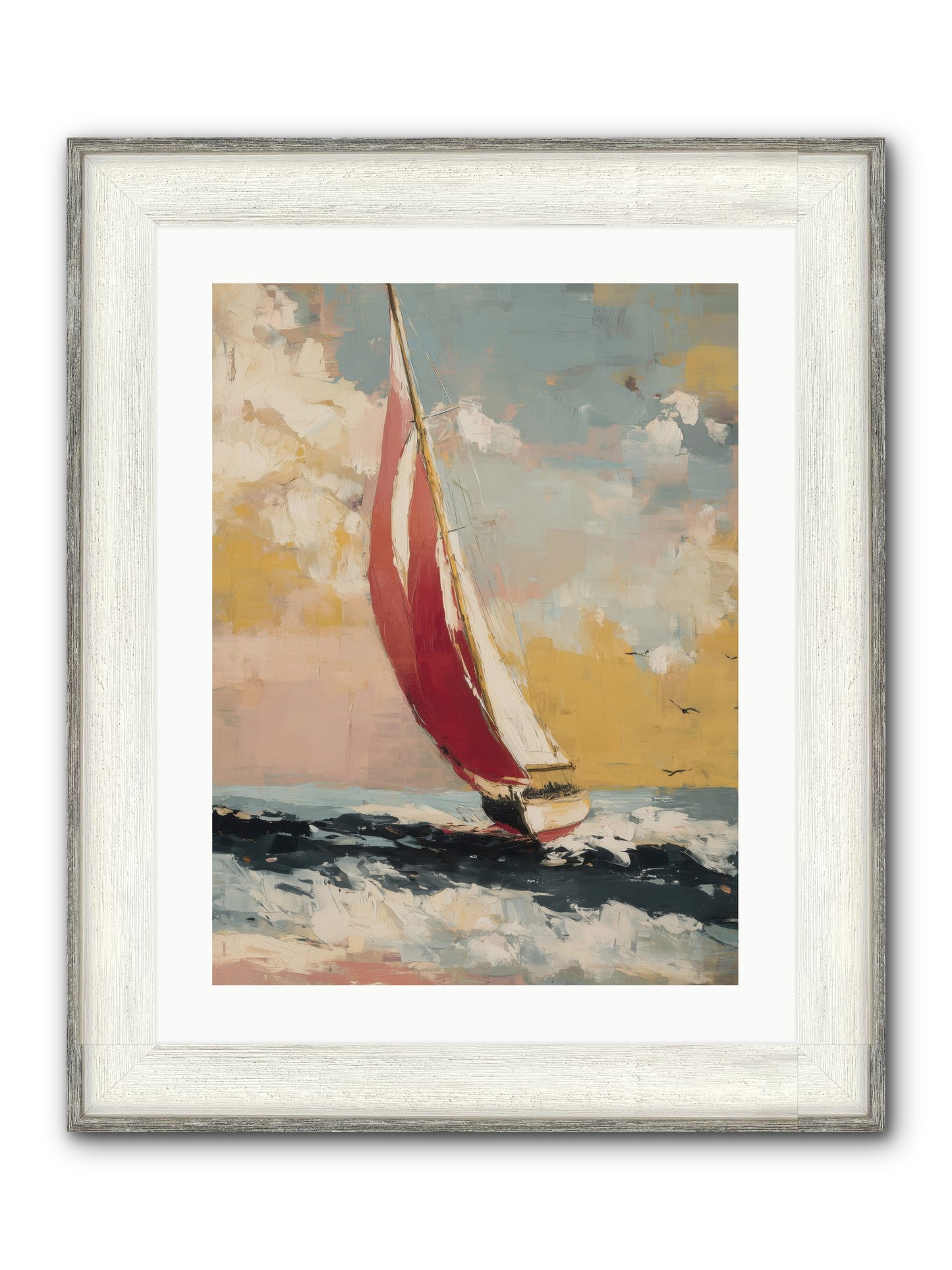 Golden Abundance Framed Print - Driftwood White 18x24