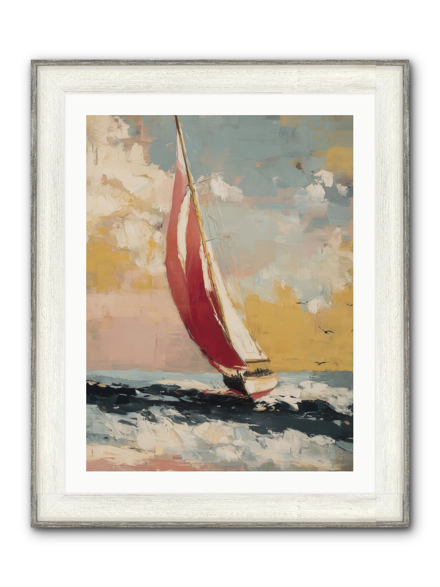 Golden Abundance Framed Print - Driftwood White 24x32