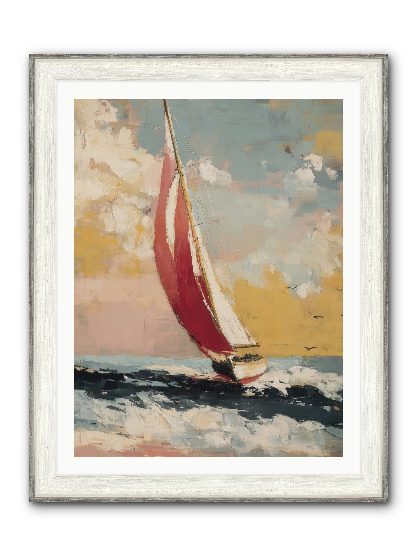 Golden Abundance Framed Print - Driftwood White 30x40