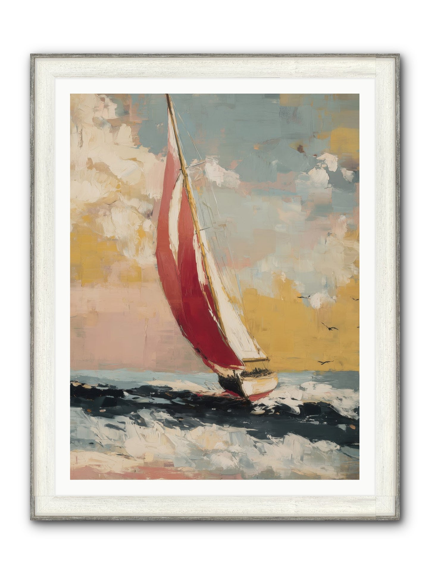 Golden Abundance Framed Print - Driftwood White 36x48