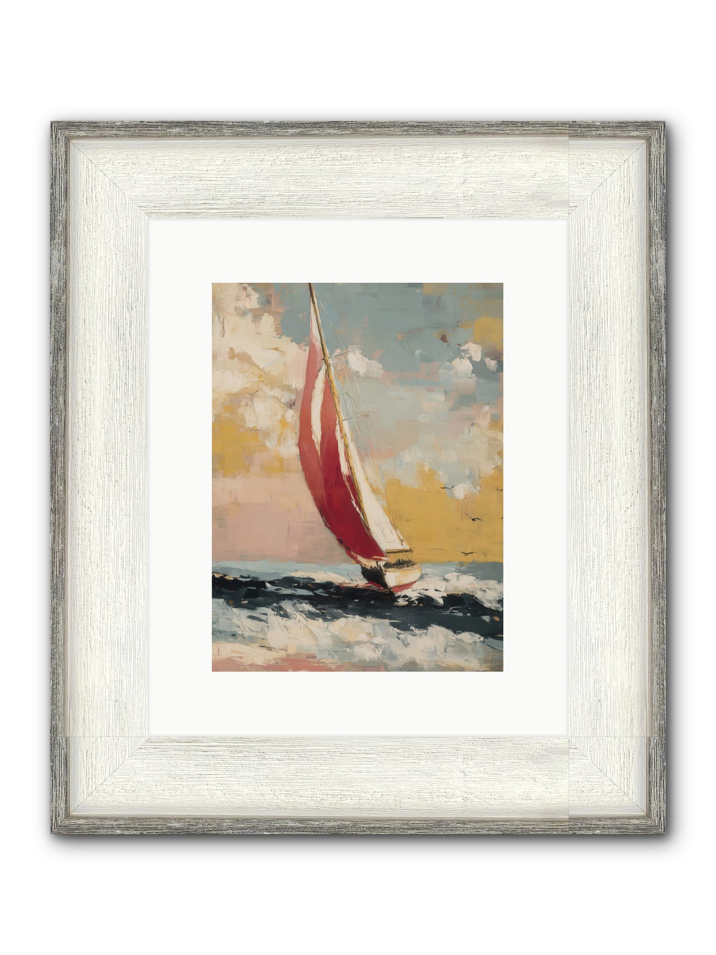 Golden Abundance Framed Print - Driftwood White 9x12