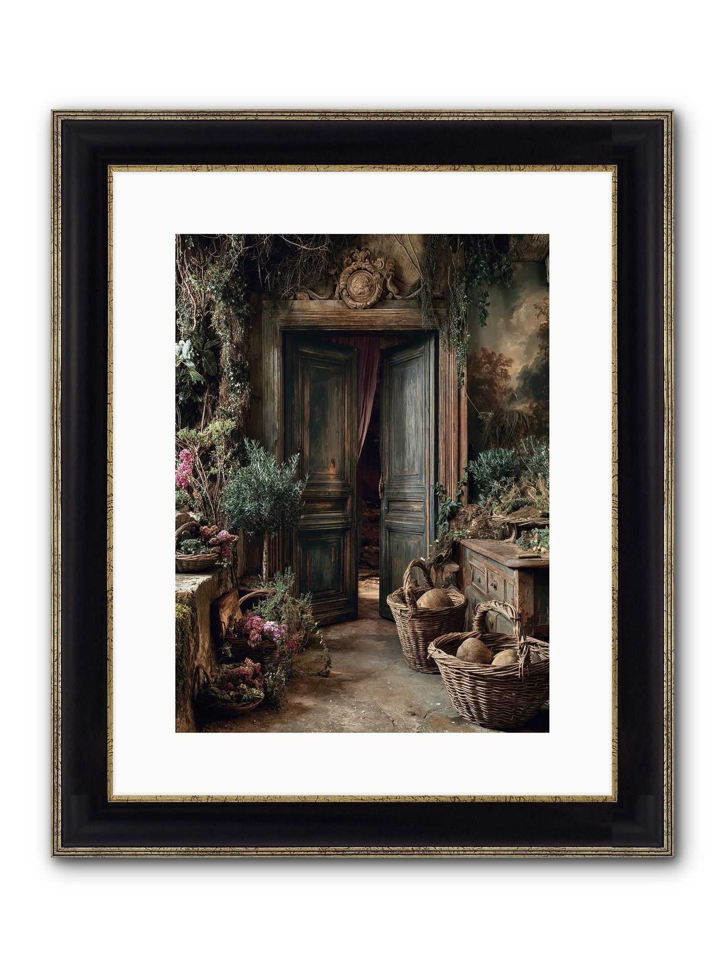 Golden Hour Abundance Framed Print - Black & Gold 12x16
