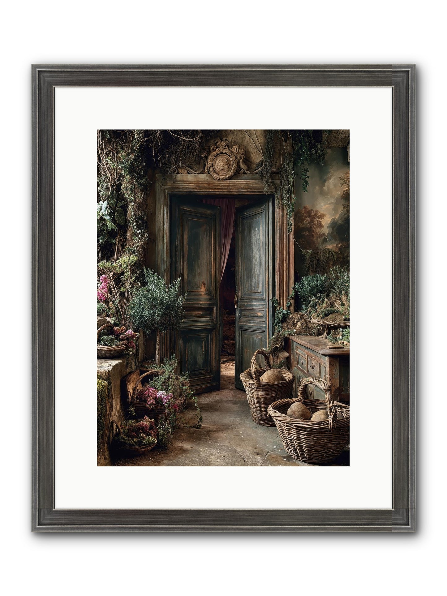 Golden Hour Abundance Framed Print - Slimwoods Black/Silver 12x16