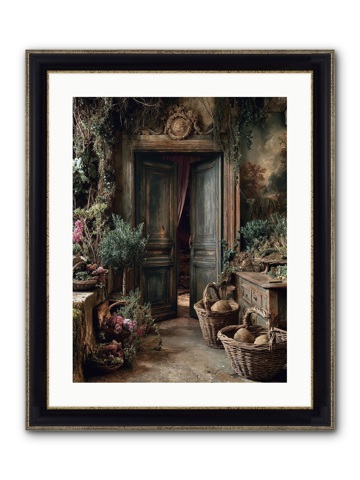 Golden Hour Abundance Framed Print - Black & Gold 18x24
