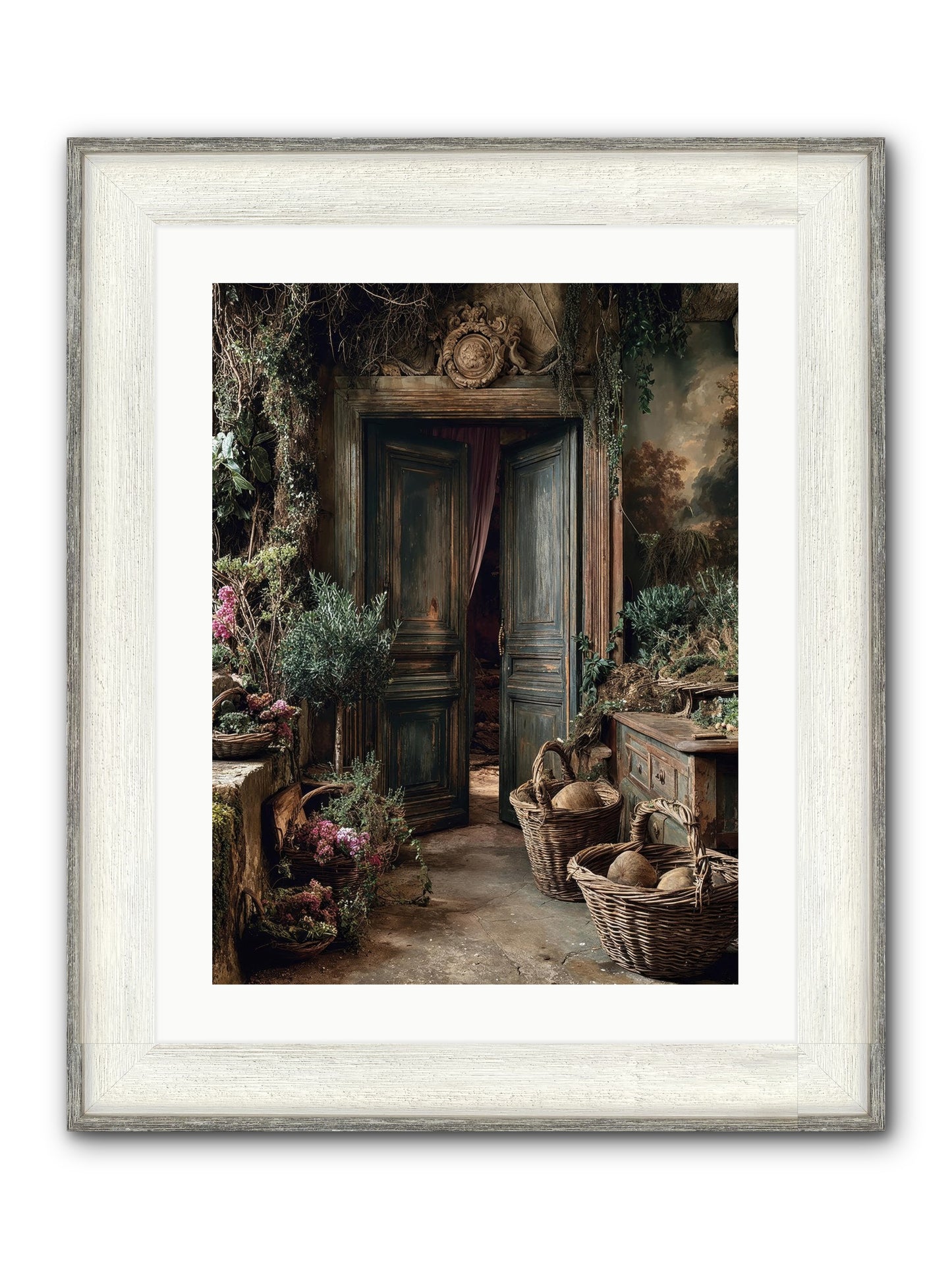 Golden Hour Abundance Framed Print - Driftwood White 18x24