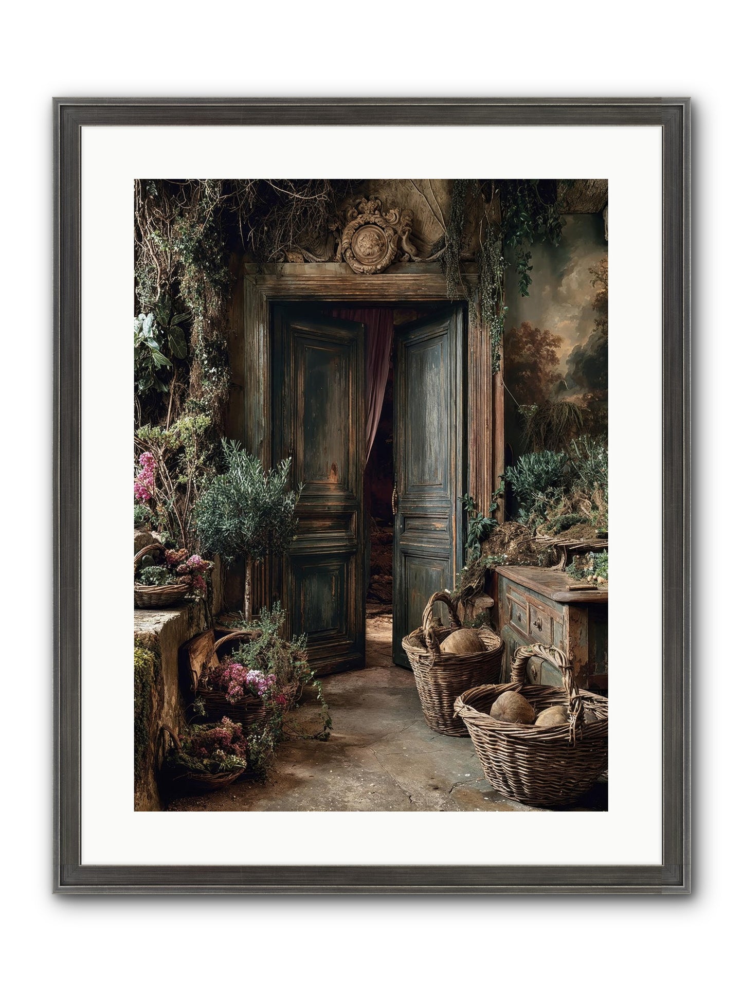 Golden Hour Abundance Framed Print - Slimwoods Black/Silver 18x24