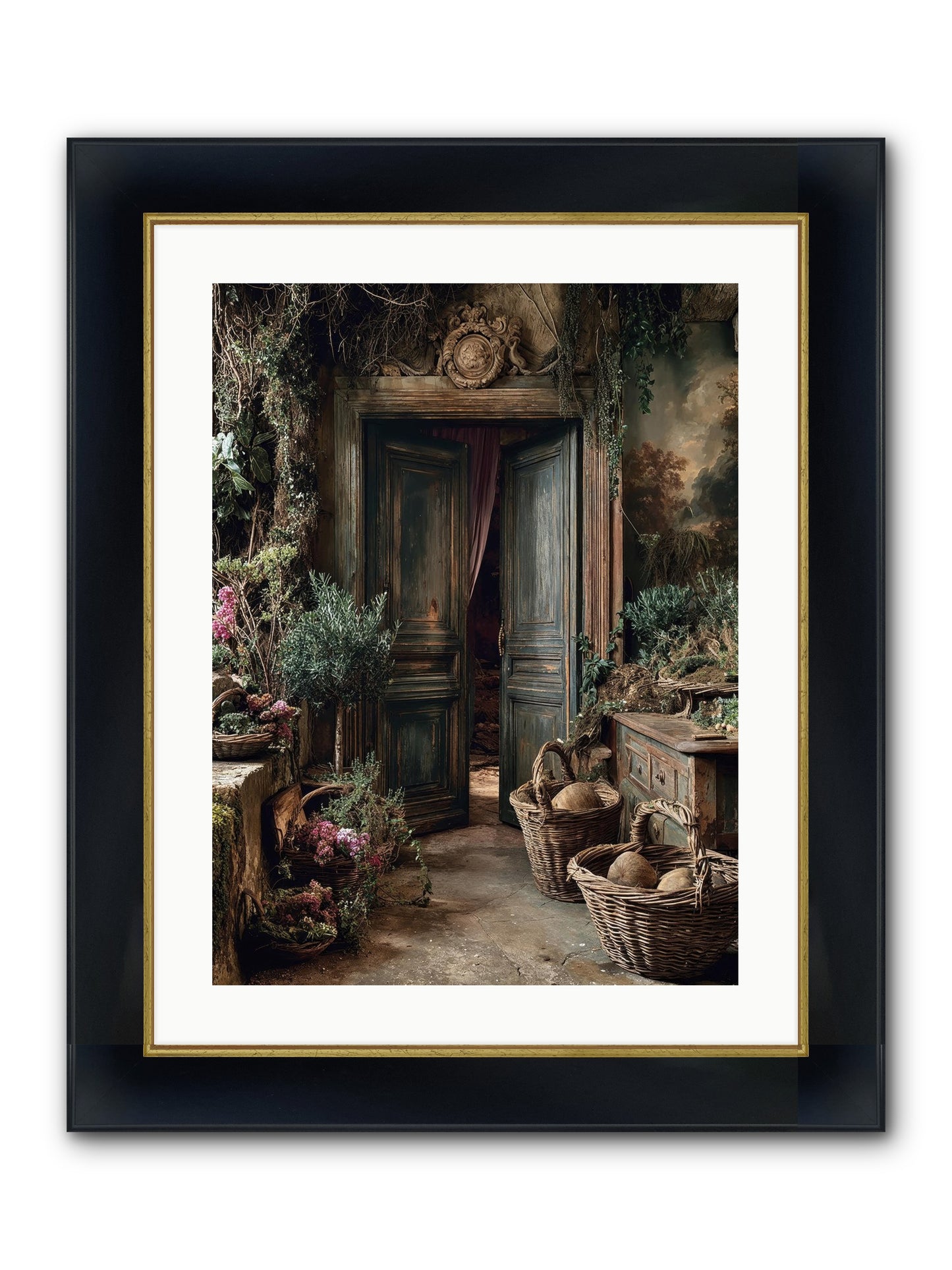 Golden Hour Abundance Framed Print - Wide Black w/Gold 18x24