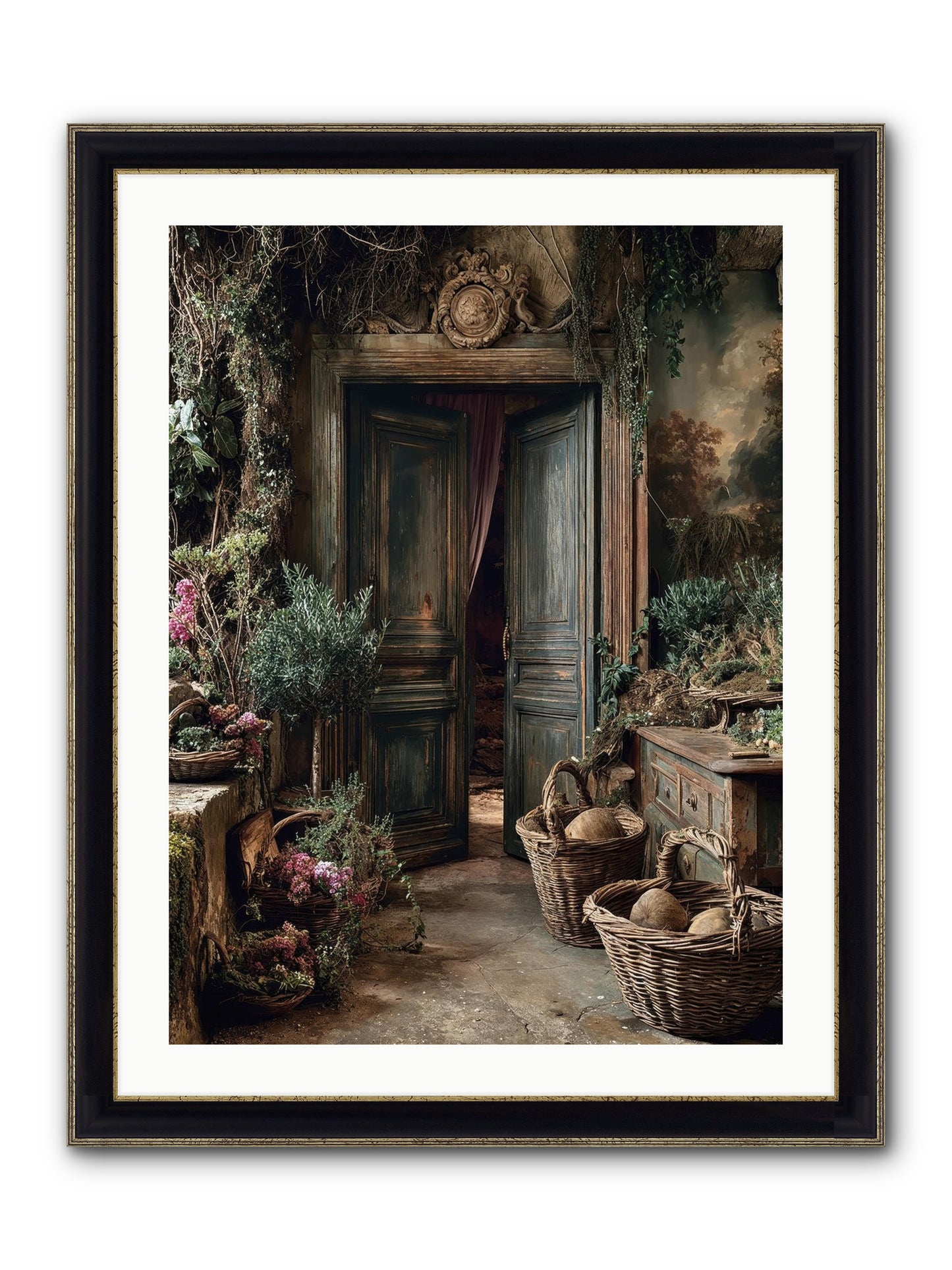 Golden Hour Abundance Framed Print - Black & Gold 24x32