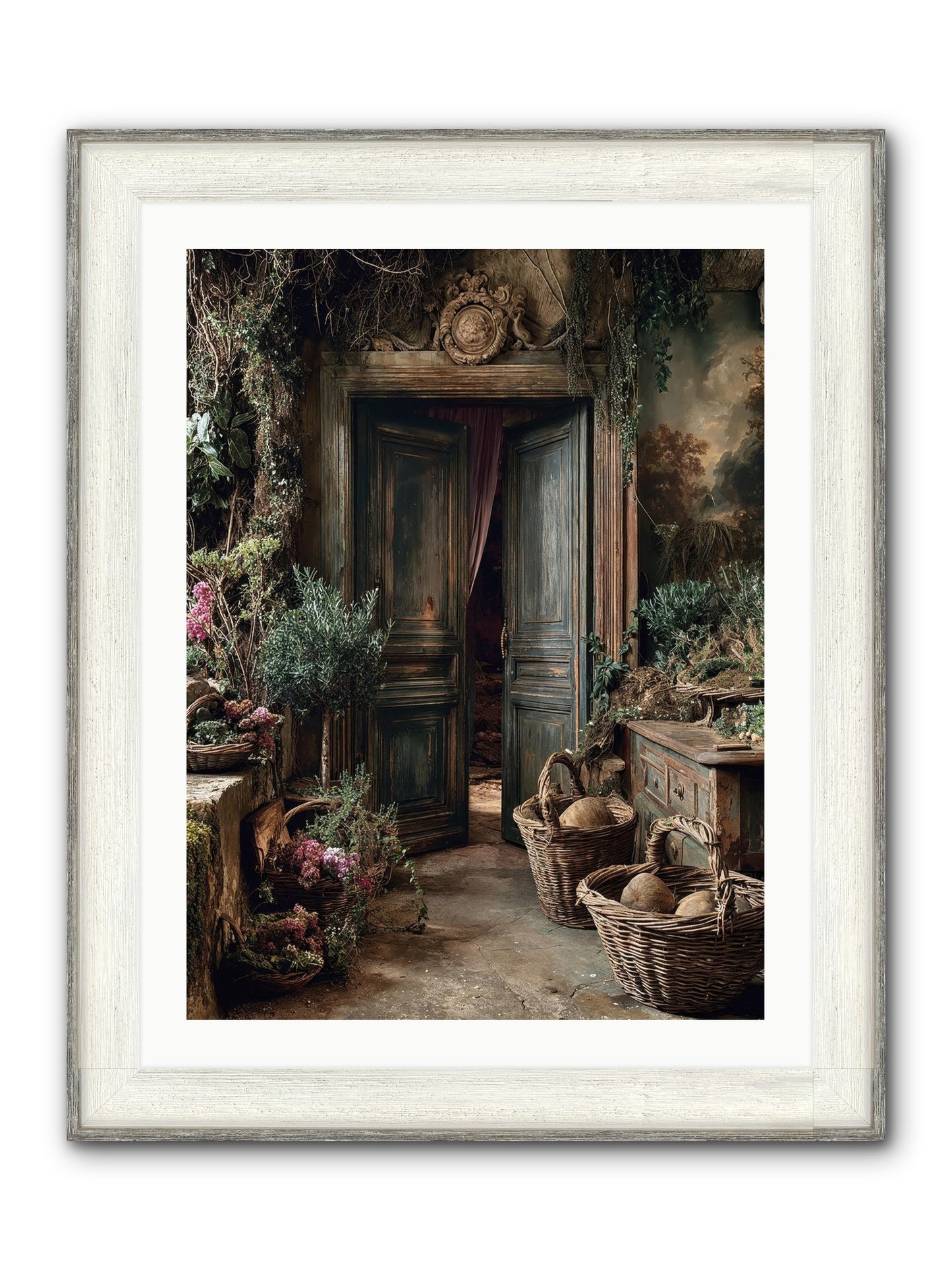 Golden Hour Abundance Framed Print - Driftwood White 24x32