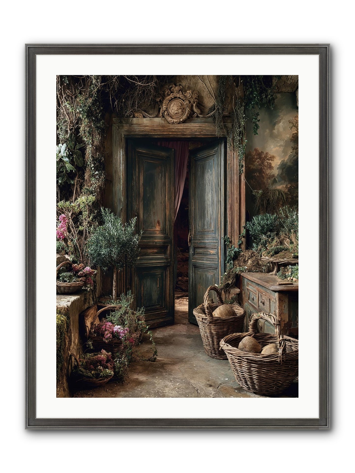 Golden Hour Abundance Framed Print - Slimwoods Black/Silver 24x32
