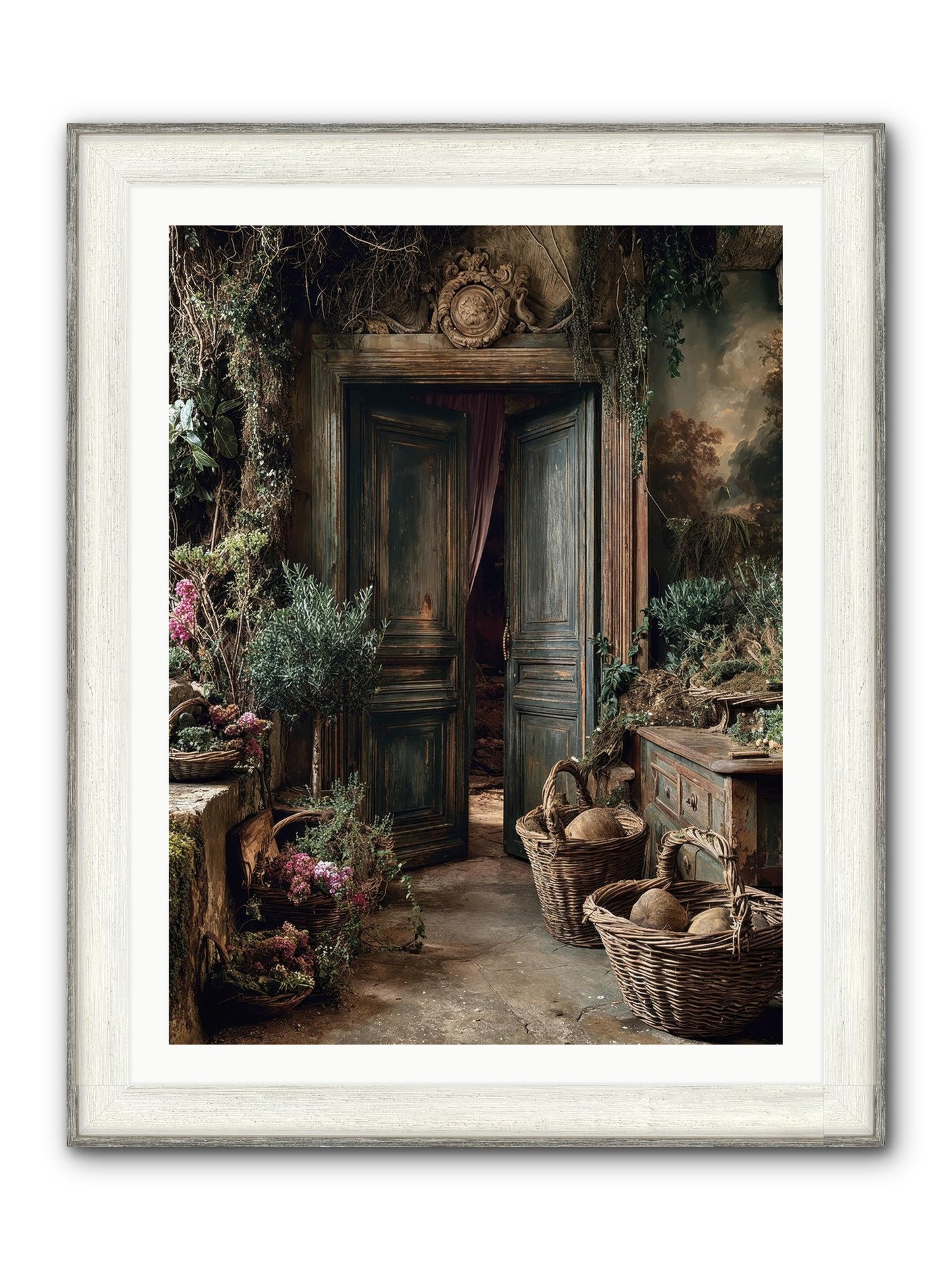 Golden Hour Abundance Framed Print - Driftwood White 30x40