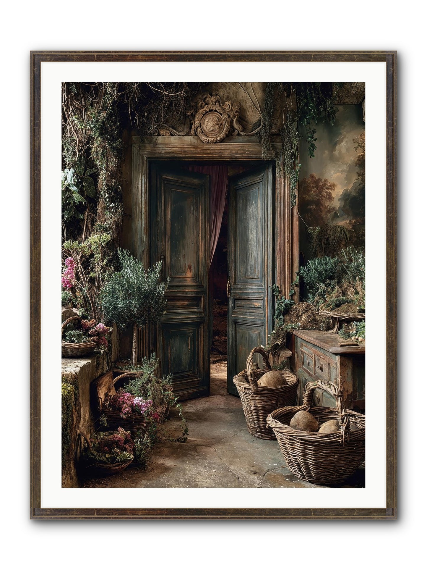 Golden Hour Abundance Framed Print - Slimwoods Black/Gold 30x40