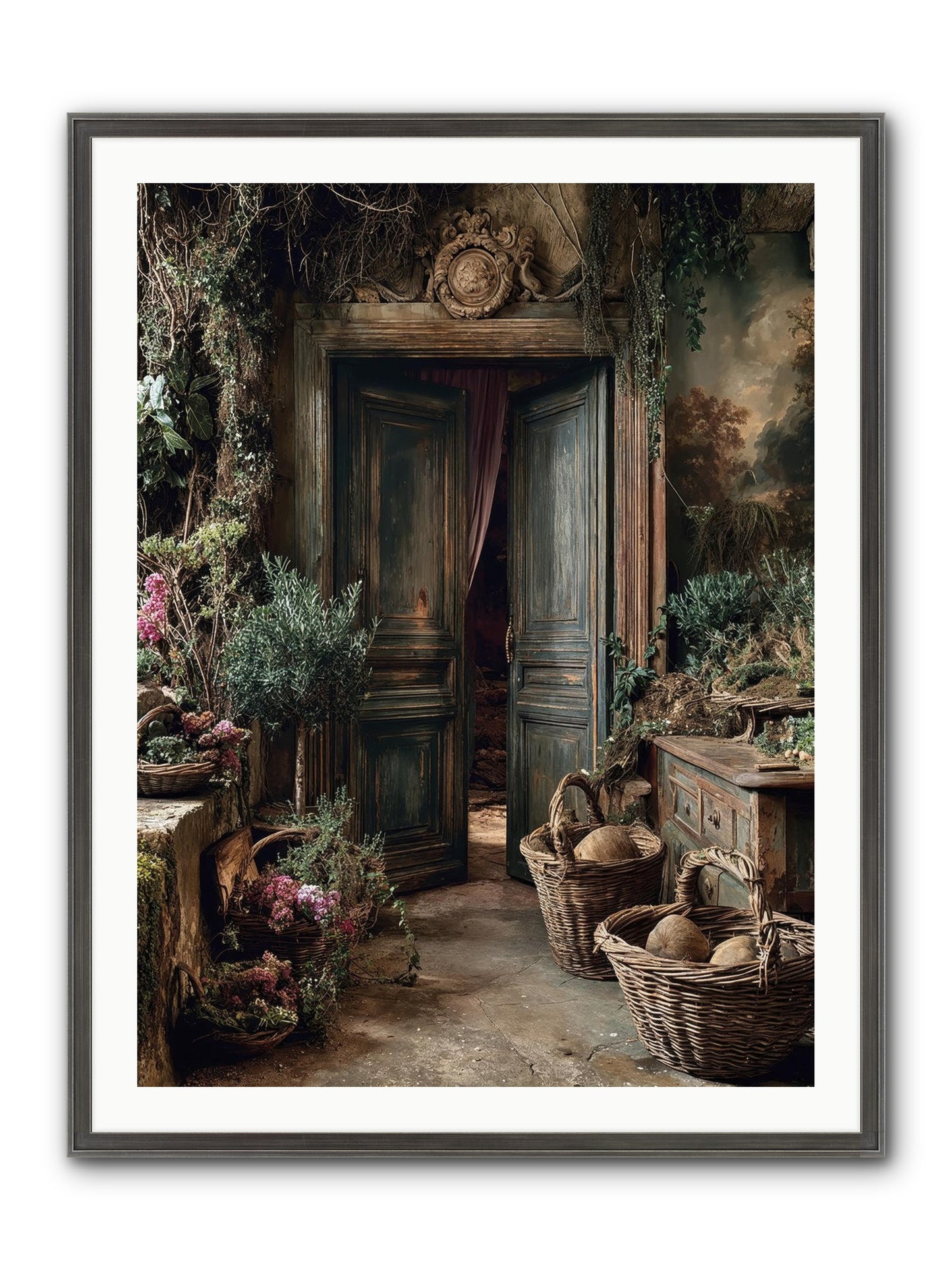 Golden Hour Abundance Framed Print - Slimwoods Black/Silver 30x40