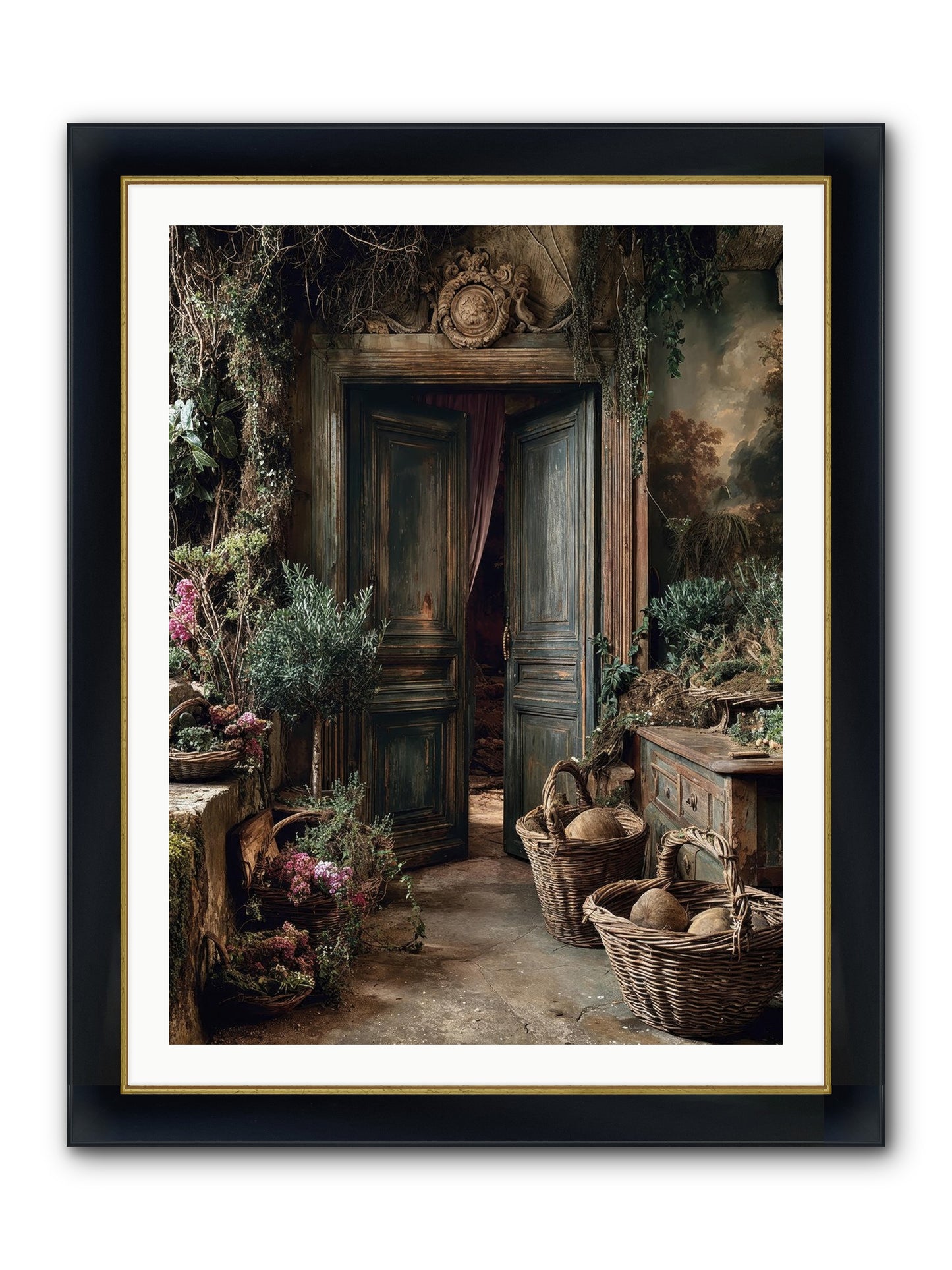 Golden Hour Abundance Framed Print - Wide Black w/Gold 30x40
