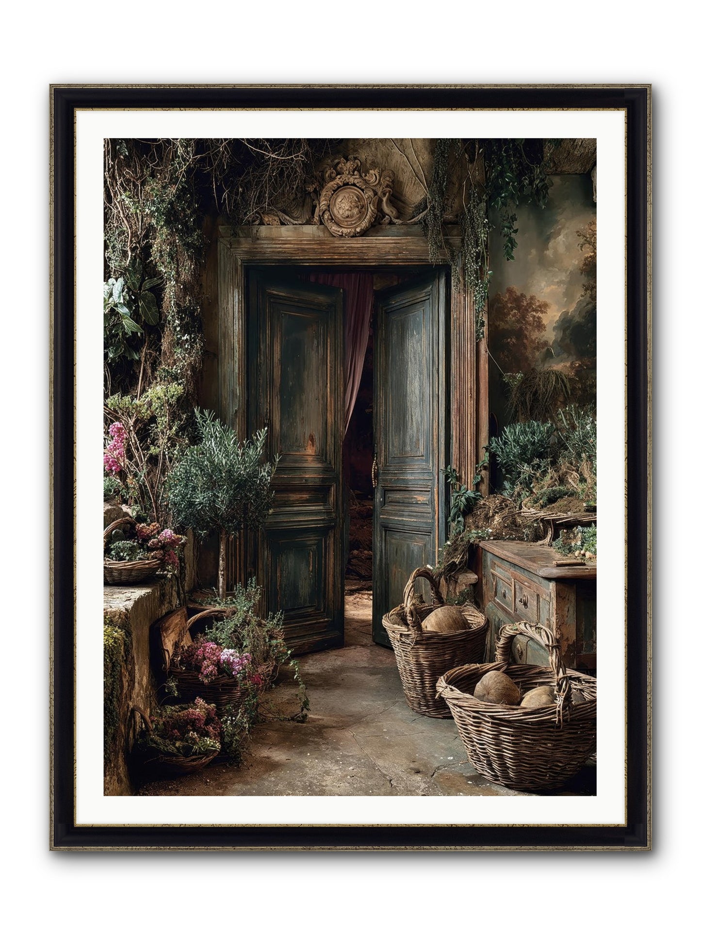 Golden Hour Abundance Framed Print - Black & Gold 36x48