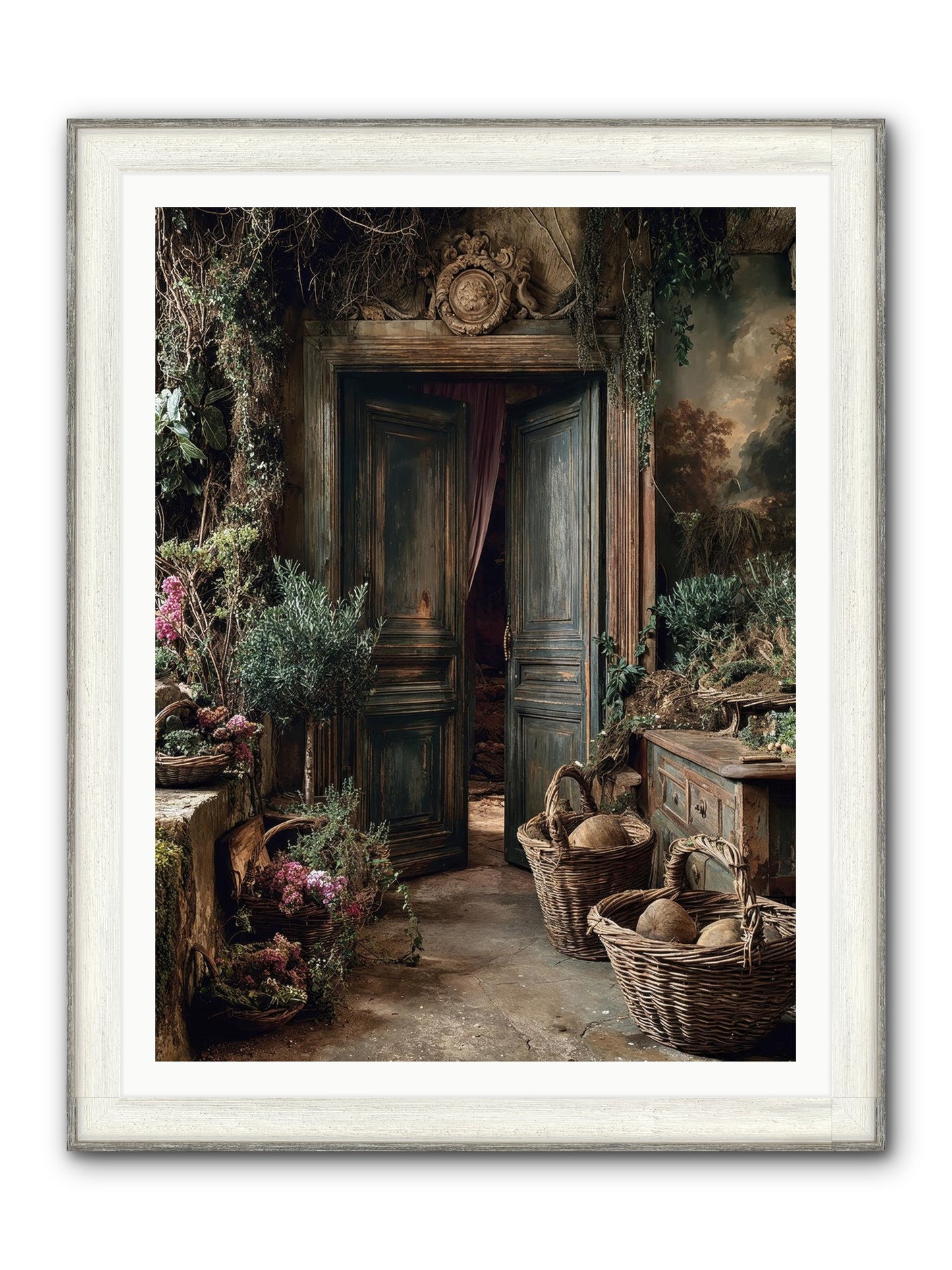 Golden Hour Abundance Framed Print - Driftwood White 36x48